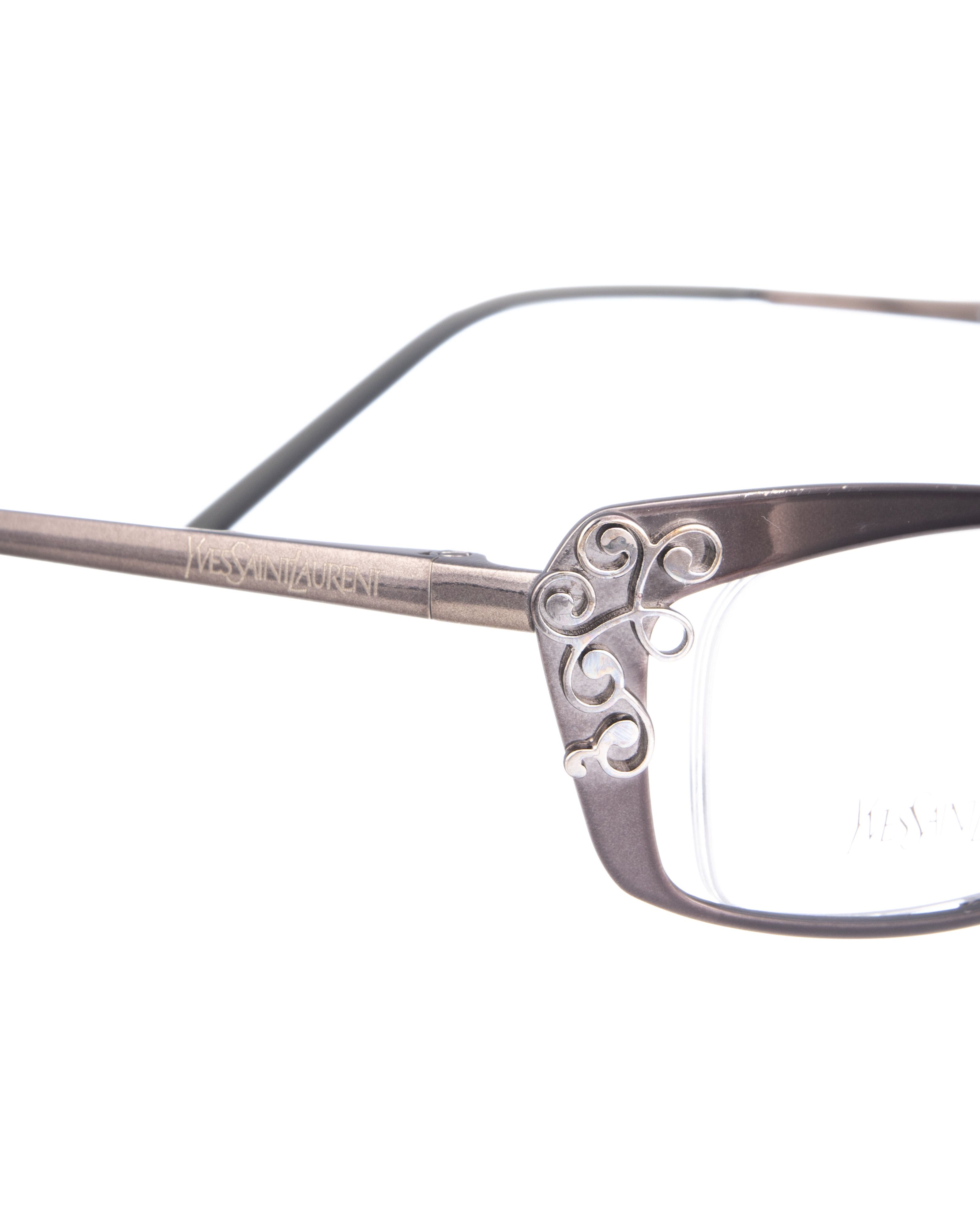 Yves Saint Laurent Yves Saint Laurent 00s Dark Silver Glasses Abstract Details Size ONE SIZE - 2 Thumbnail