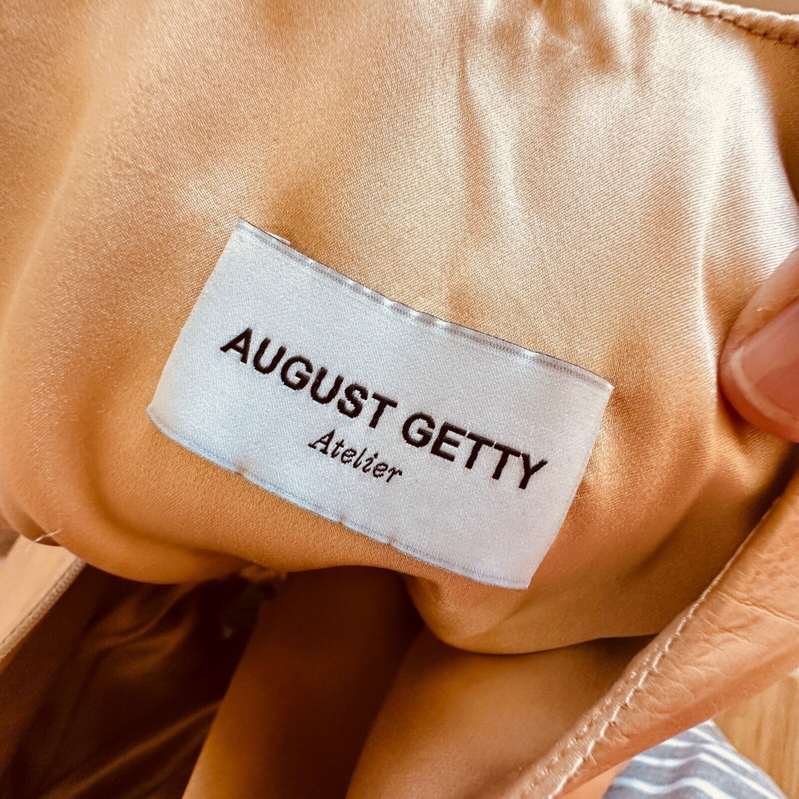 Other August Getty Leather Short Sleeve Back Zip Silk Lined Top 4 Size S / US 4 / IT 40 - 7 Thumbnail