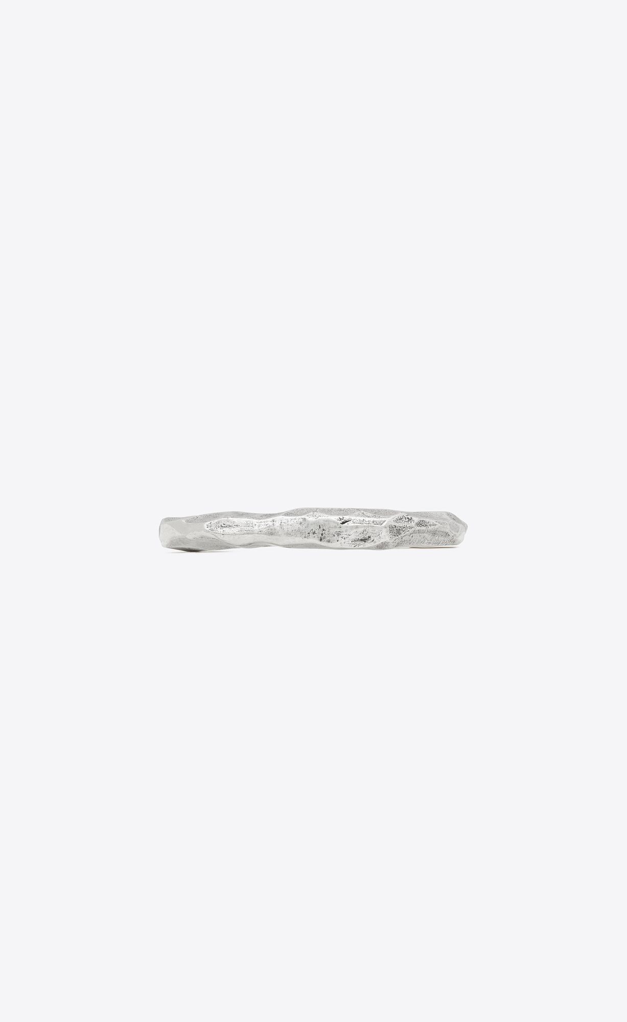 Saint Laurent Paris o1smrcs1224 Size: OS / Squared Hammered Bangle Metal Silver Size ONE SIZE - 1 Thumbnail