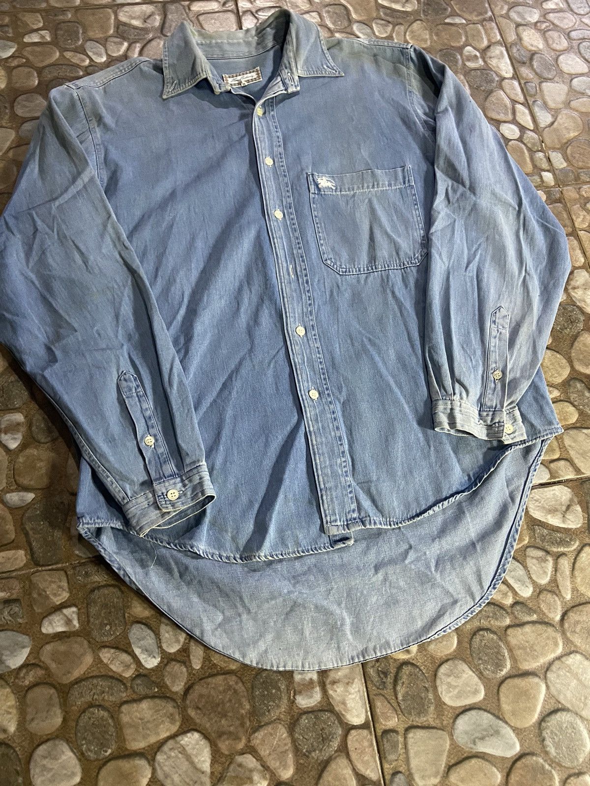 Burberry VTG over size Burberry long shirt denim Size US L / EU 52-54 / 3 - 2 Thumbnail