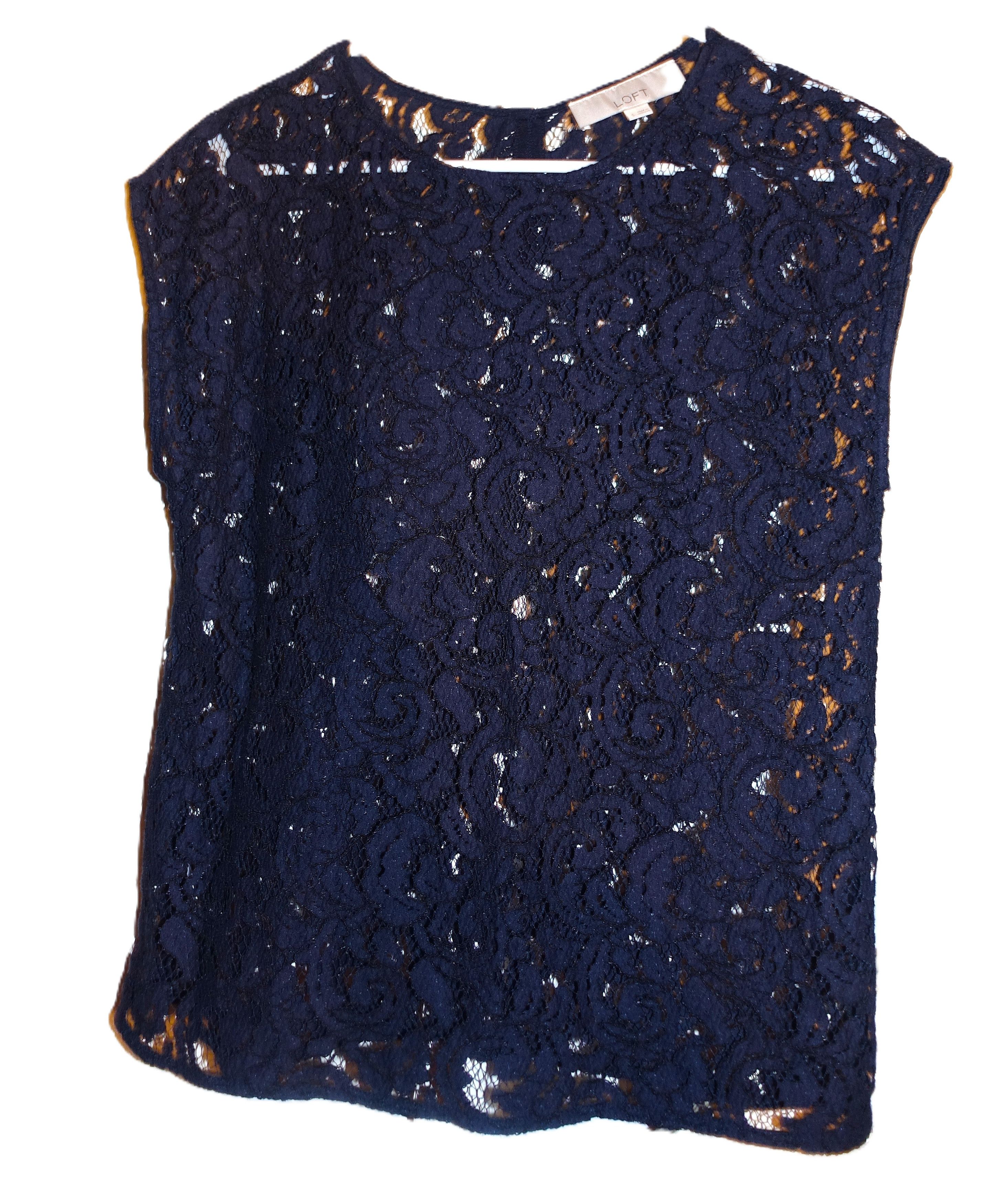 Loft Ann Taylor Loft Black Lace Blouse S Size S / US 4 / IT 40 - 8 Thumbnail