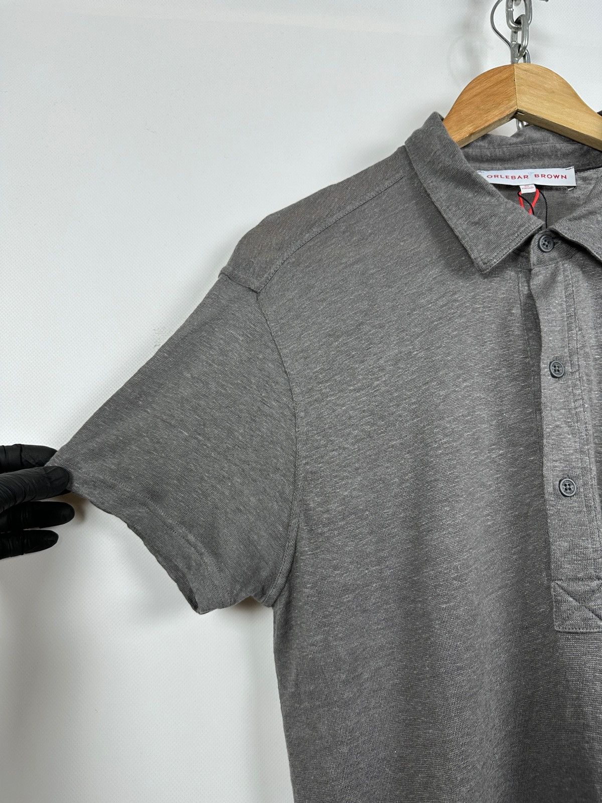 Orlebar Brown Orlebar Brown Linen Grey Polo Shirt Size US XXL / EU 58 / 5 - 6 Thumbnail