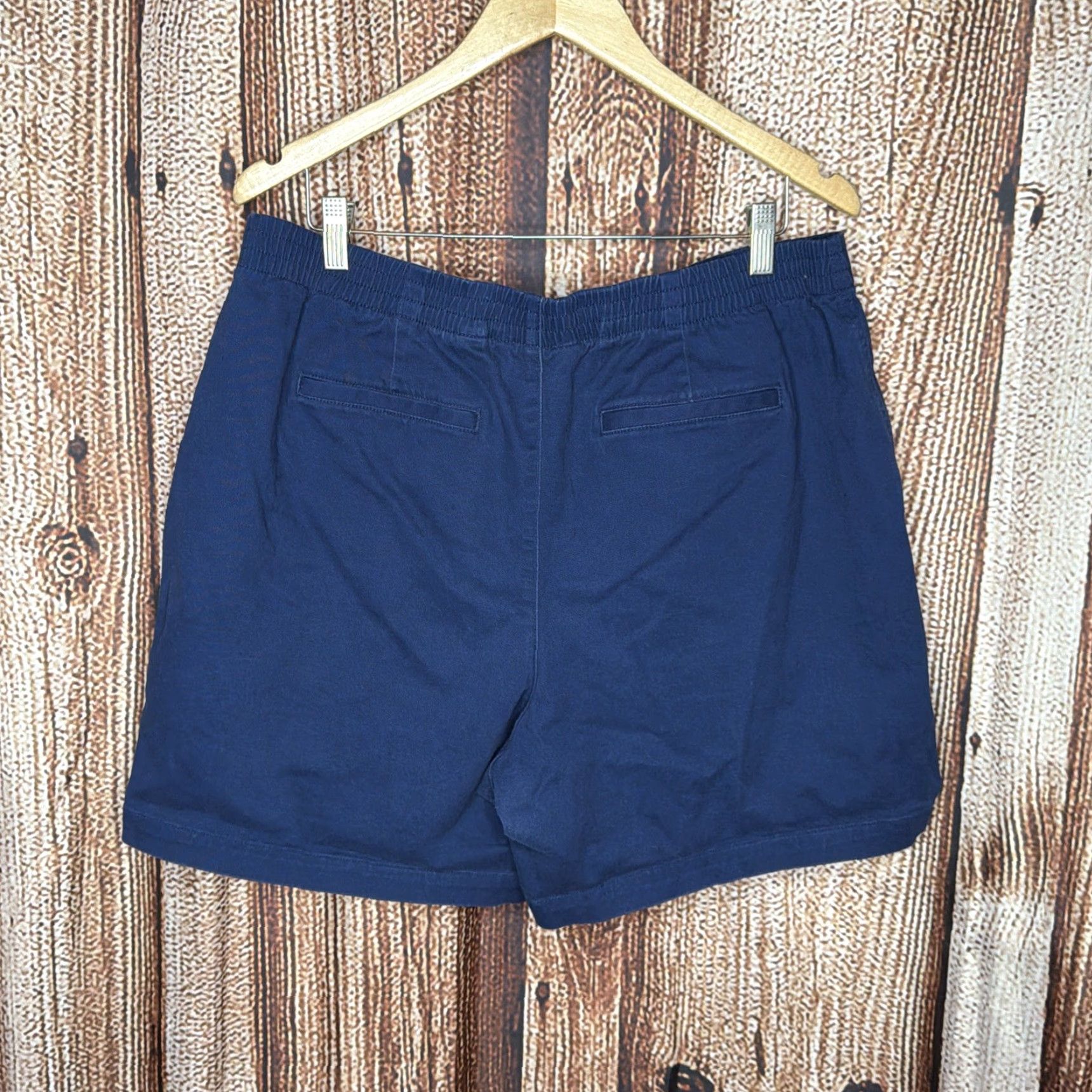 Lands' End VINTAGE Lands' End Womens Elastic Shorts 16W Blue Pull On Skort Shorts Womens 16 Regular Cotton Denim Elastic Waist Band 90s? Size 38" / US 16 / IT 52 - 3 Thumbnail