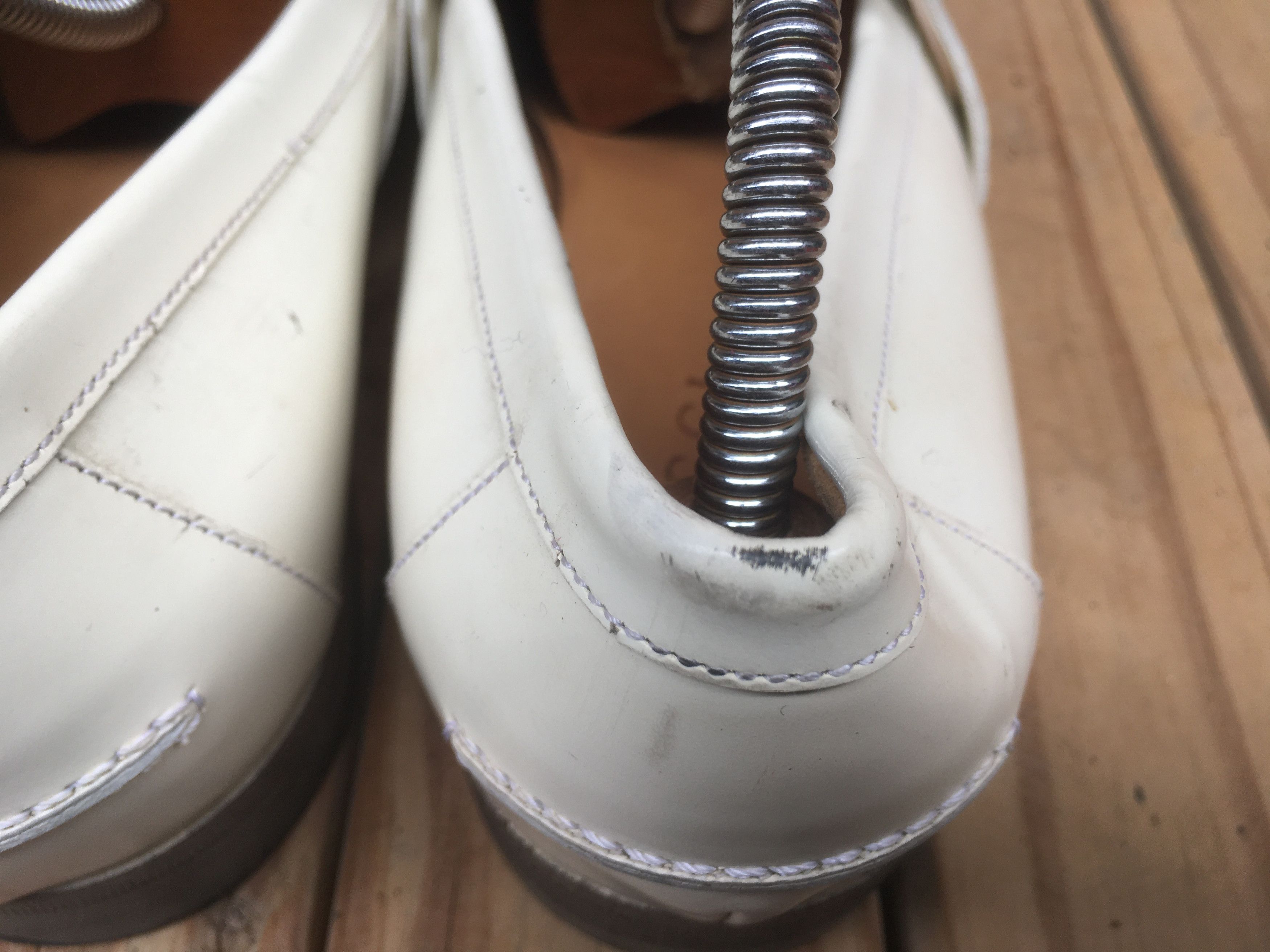 Gucci Gucci 216146 Cream Men's leather Loafers USA 7.5 EUR 41 Size US 7.5 / EU 40-41 - 13 Thumbnail