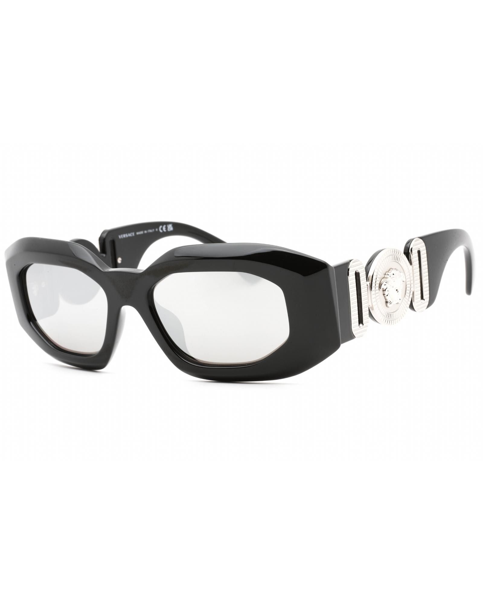 image of Versace 0Ve4425U Sunglasses Black/grey/silver Mirror, Women's