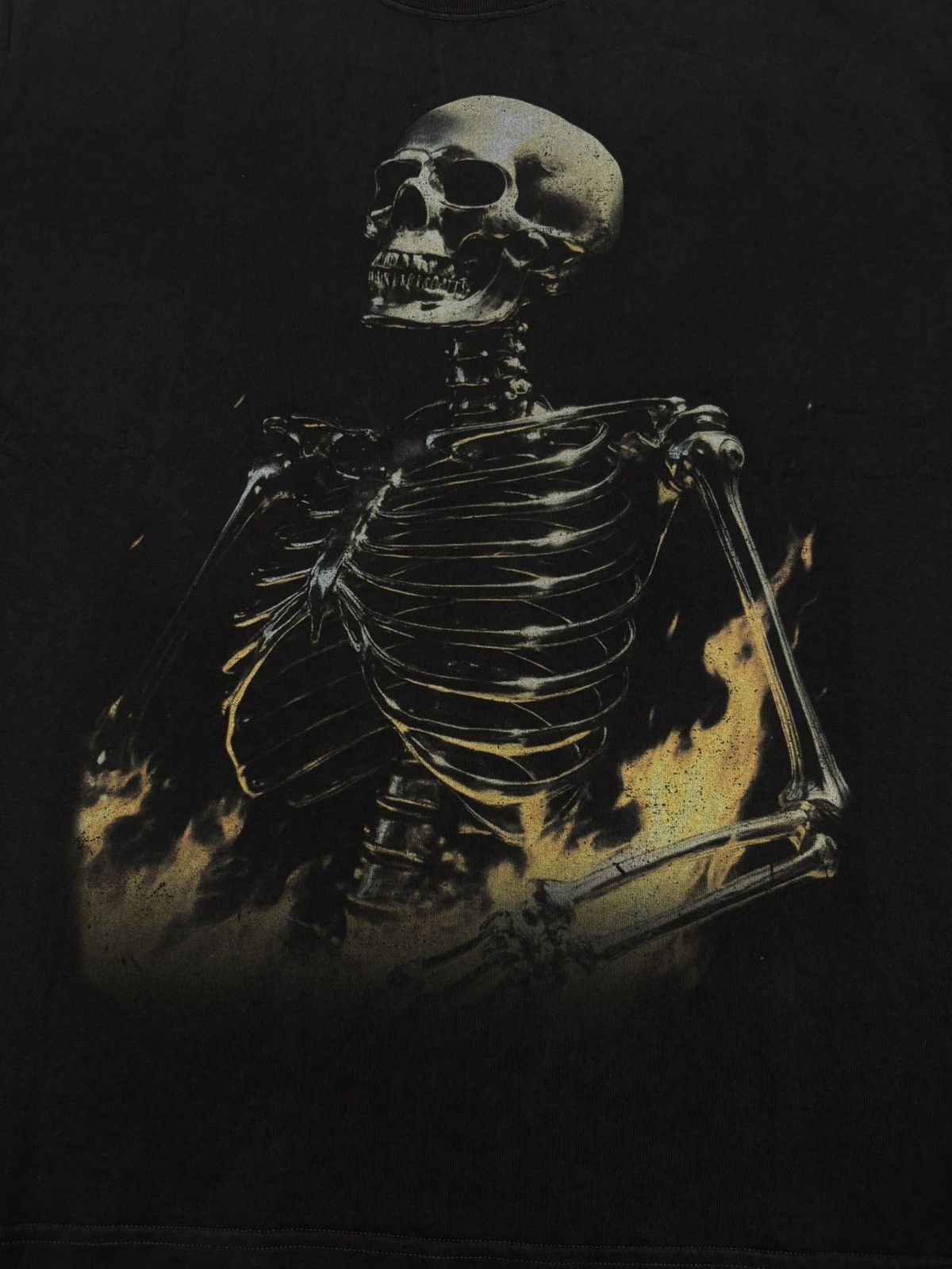 Vintage Warman Skeleton on Fire Graphic T-Shirt, Black Size US L / EU 52-54 / 3 - 4 Thumbnail