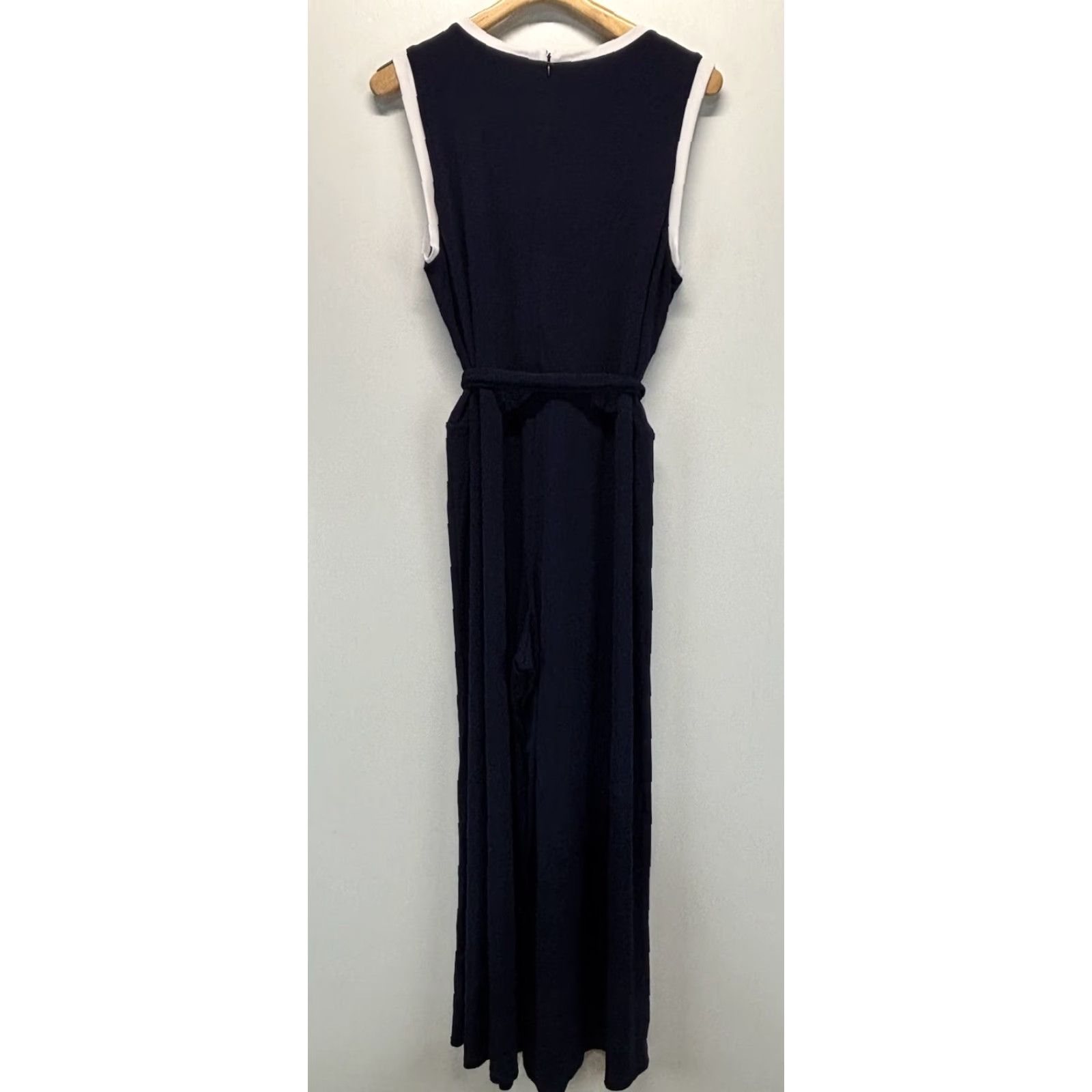 Ralph Lauren Lauren Ralph Lauren Knit Jumpsuit Women’s 2X Plus Navy Wide-Leg Tie Belt Stretch, One-Piece, Belt, Solid, Classic Size 40" / US 18 - 3 Thumbnail
