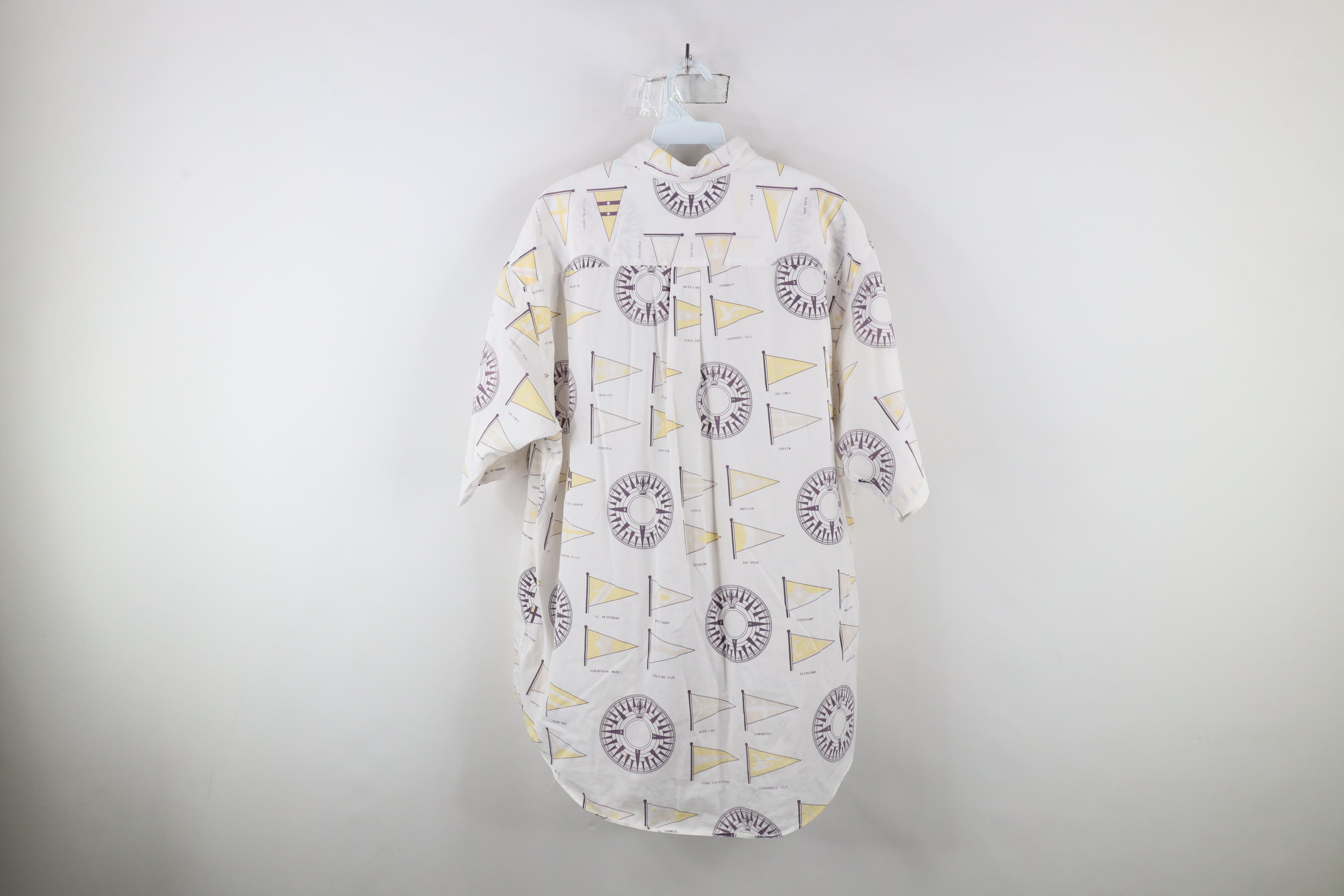 Nautica × Vintage Vintage 90s Nautica Flag All Over Print Button Down Shirt Size US L / EU 52-54 / 3 - 11 Thumbnail