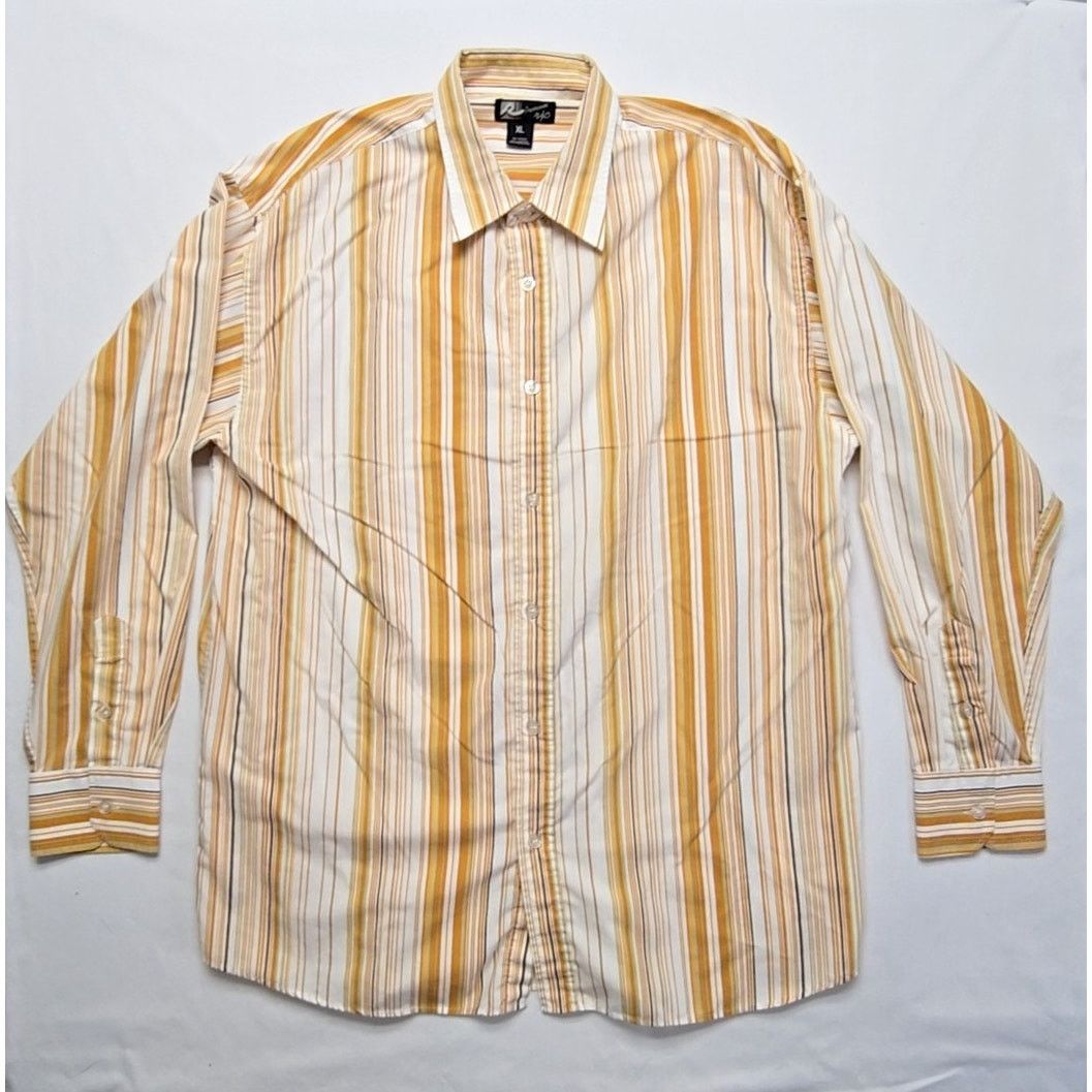 Rocawear Rocawear Stripe Shirt Gold Long Sleeve Button Down XL Y2K Size US XL / EU 56 / 4 - 1 Thumbnail