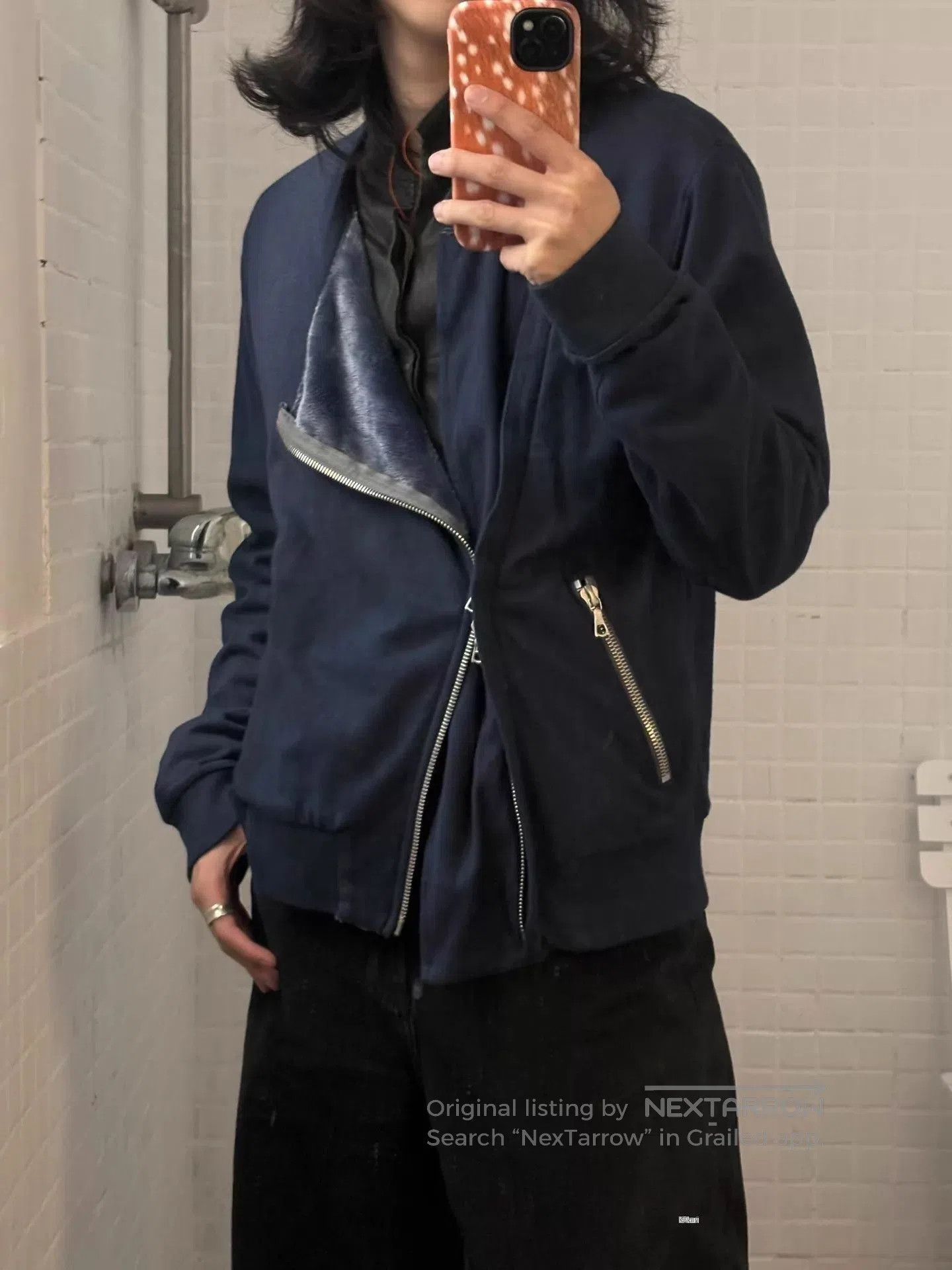 Dries Van Noten Blue Asymmetric Zip Light Jacket. Size US M / EU 48-50 / 2 - 2 Thumbnail