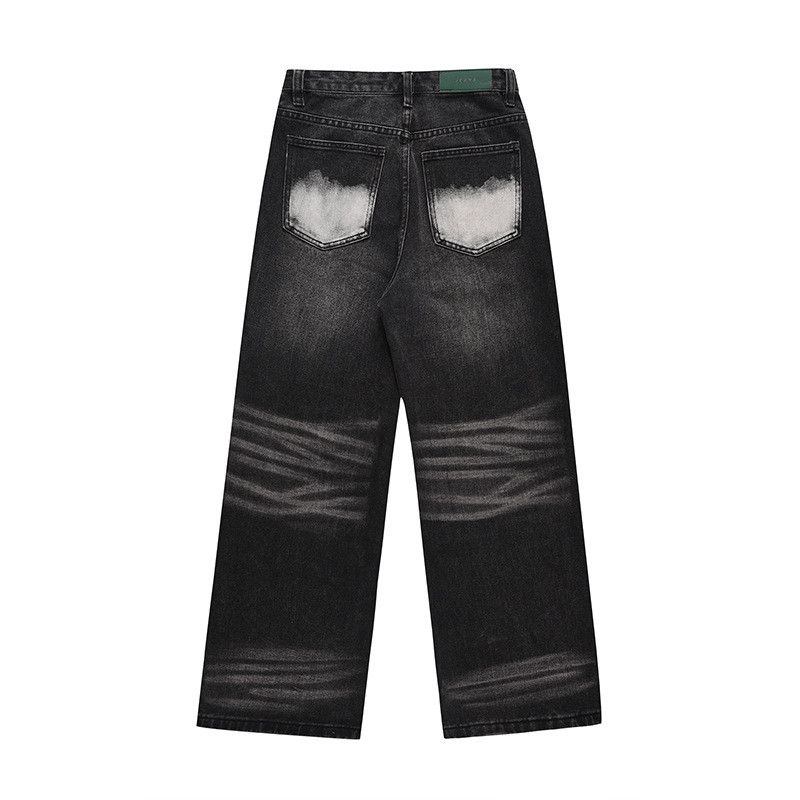 Vintage American Retro Loose-Fit Distressed-Wash Straight-Leg Jeans Size US 32 / EU 48 - 2 Thumbnail