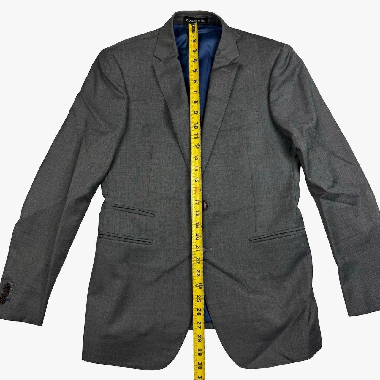Other Black Lapel Men’s Bespoke Custom Slim 2-Button Blazer Gray • Size 36R - 7 Thumbnail