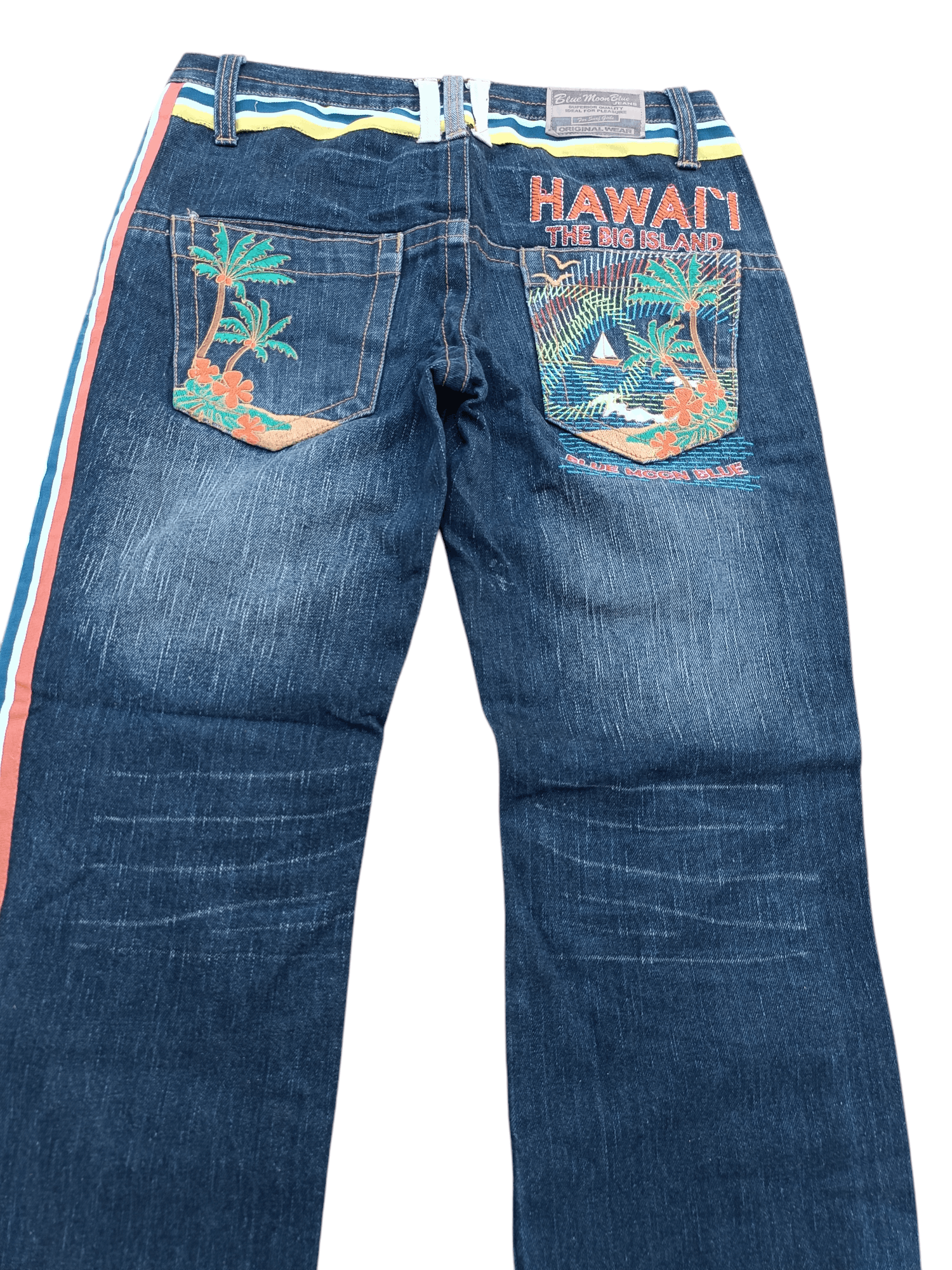 Designer VTG BLUE MOON BLUE SIDE STRIPE EMBROIDERY STYLE DESIGN DENIM Size US 30 / EU 46 - 1 Thumbnail