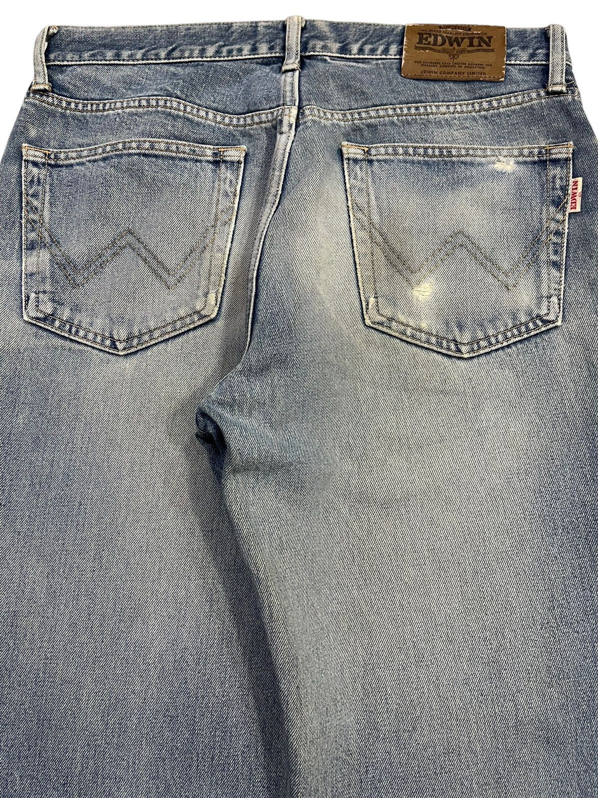 Edwin Vintage Edwin Blue Faded Wash Distressed Style Loose Jeans Size US 32 / EU 48 - 6 Thumbnail