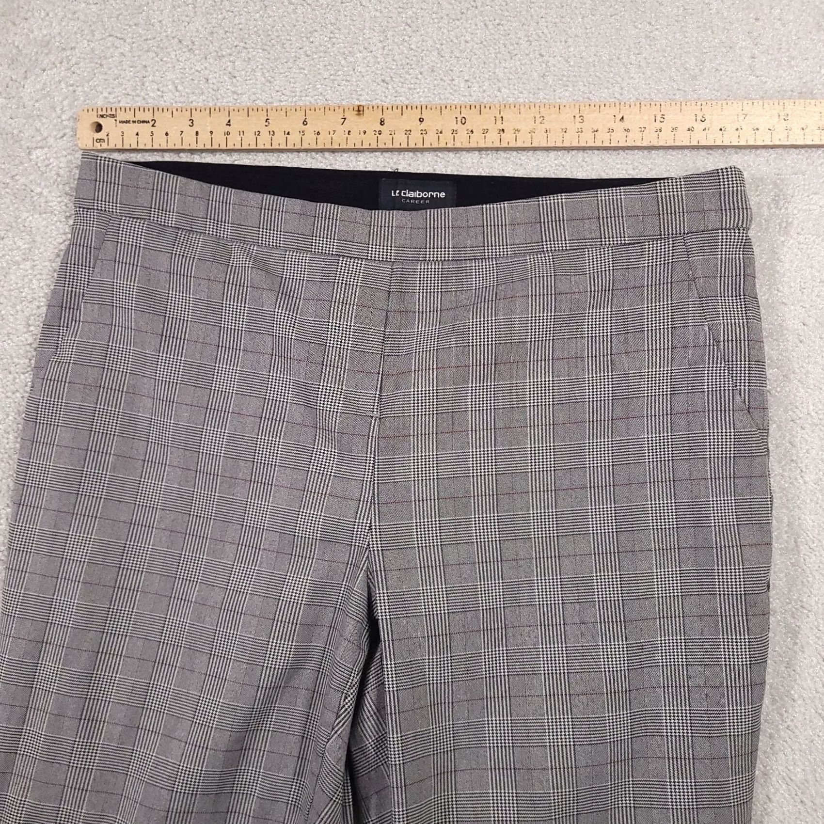 Liz Claiborne Liz Claiborne Career Emma Classic Ankle Plaid Pattern Pants Pull On Women's 14 Size 36" / US 14 / IT 50 - 4 Thumbnail