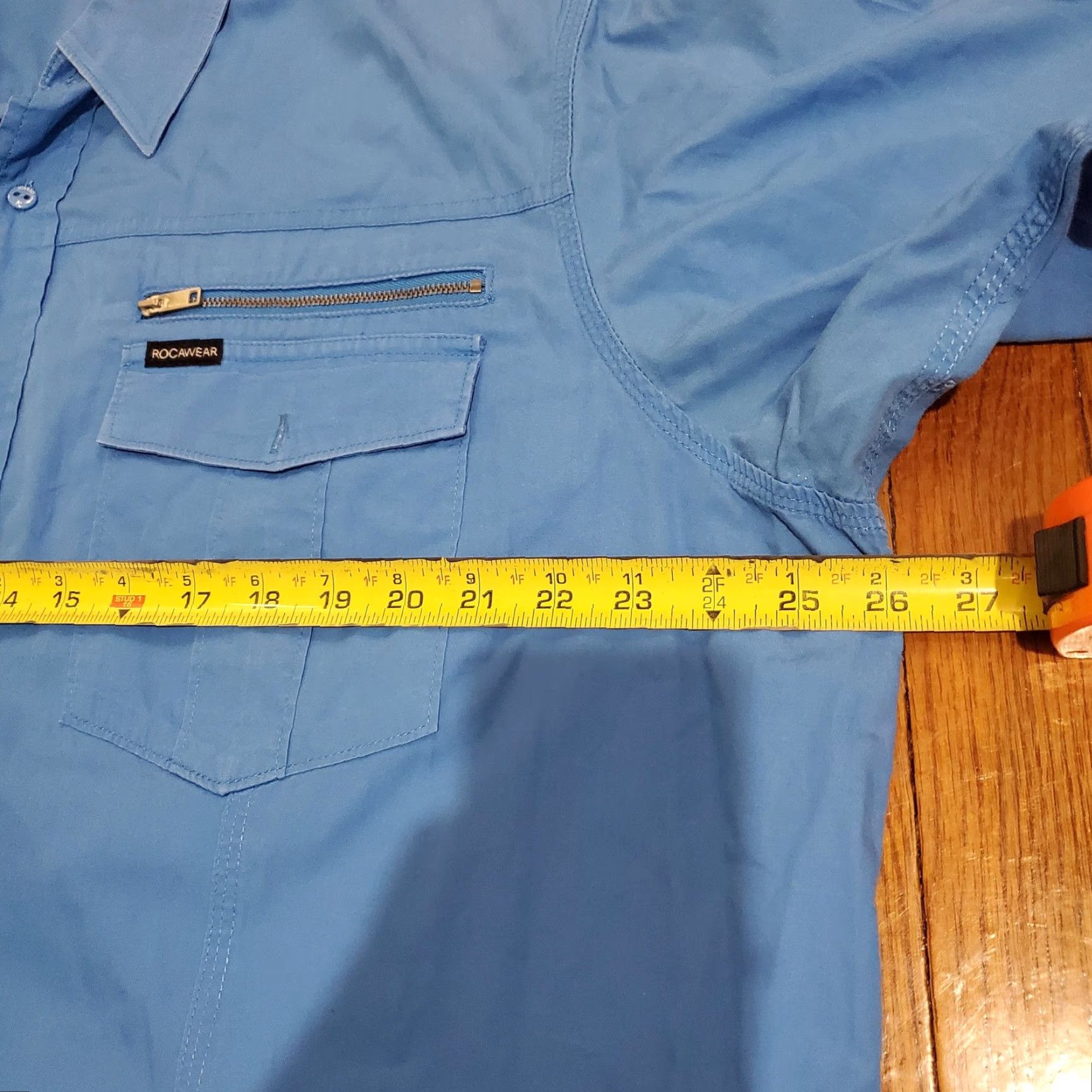 Rocawear Rocawear Denim Co Shirt Mens 3XL Blue Short Sleeve Button Up Embroidered Pockets Shirt Size US XXL / EU 58 / 5 - 7 Thumbnail