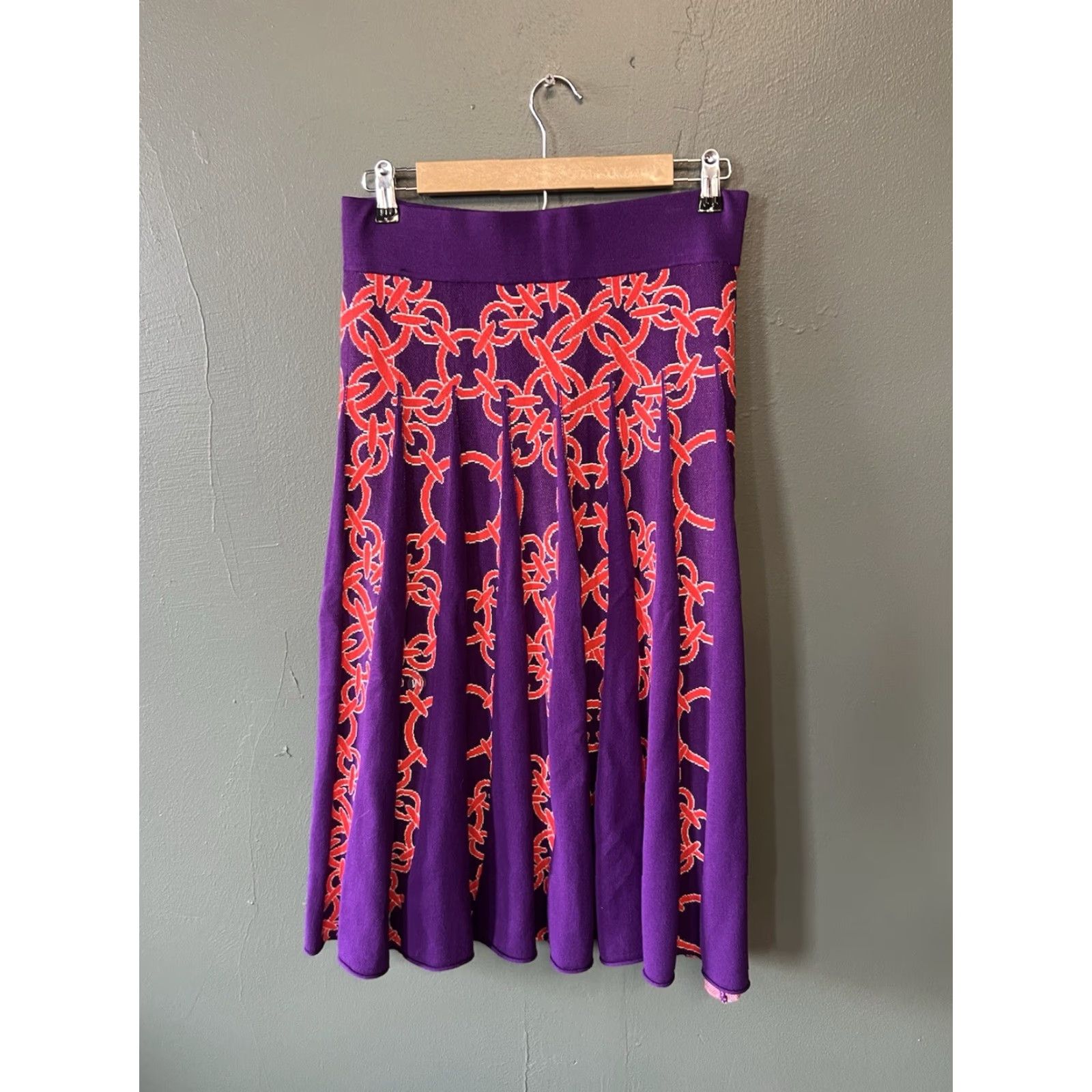 Avenue 7th Avenue Womens Purple Geometric Pattern Knit Sweatshirt And Skirt Size Medium Size M / US 6-8 / IT 42-44 - 4 Thumbnail