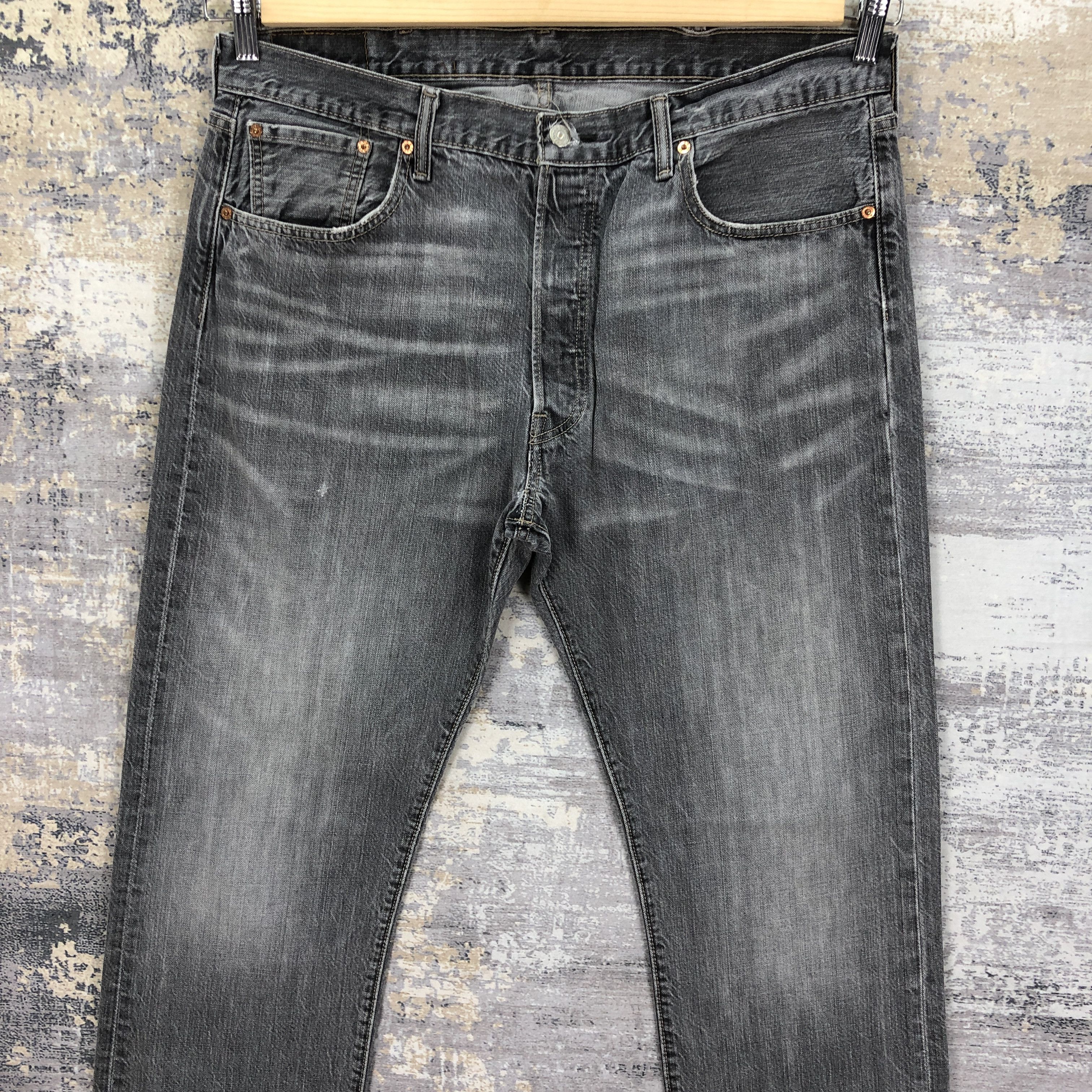 Levi's × Vintage Vintage Levis 501 Faded Black Jeans Levi's Ash Gray Denim Size US 36 / EU 52 - 3 Thumbnail