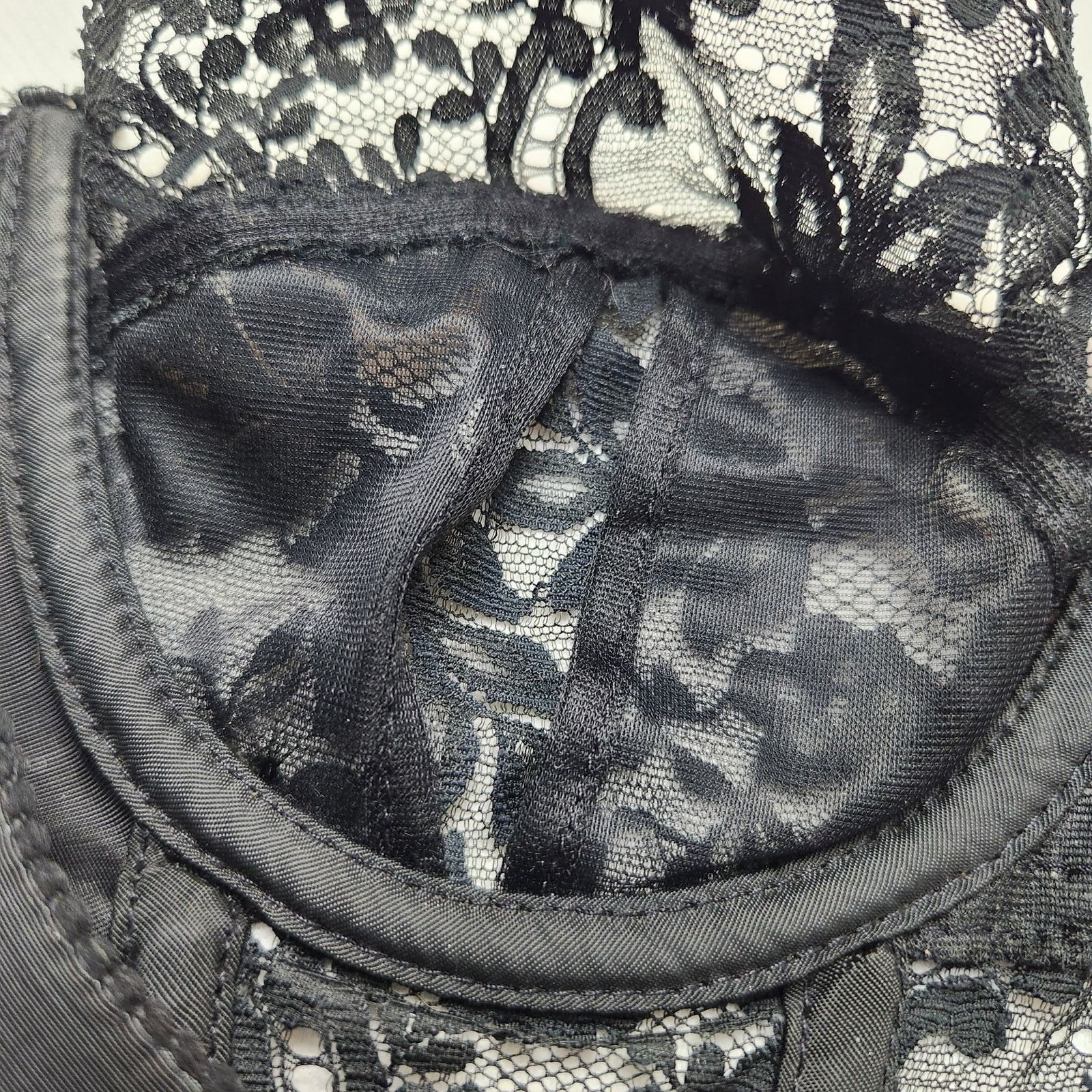 Vintage Vintage Lace Bustier Corset Low Back 34 A Black Lingerie Bra Size S / US 4 / IT 40 - 9 Thumbnail