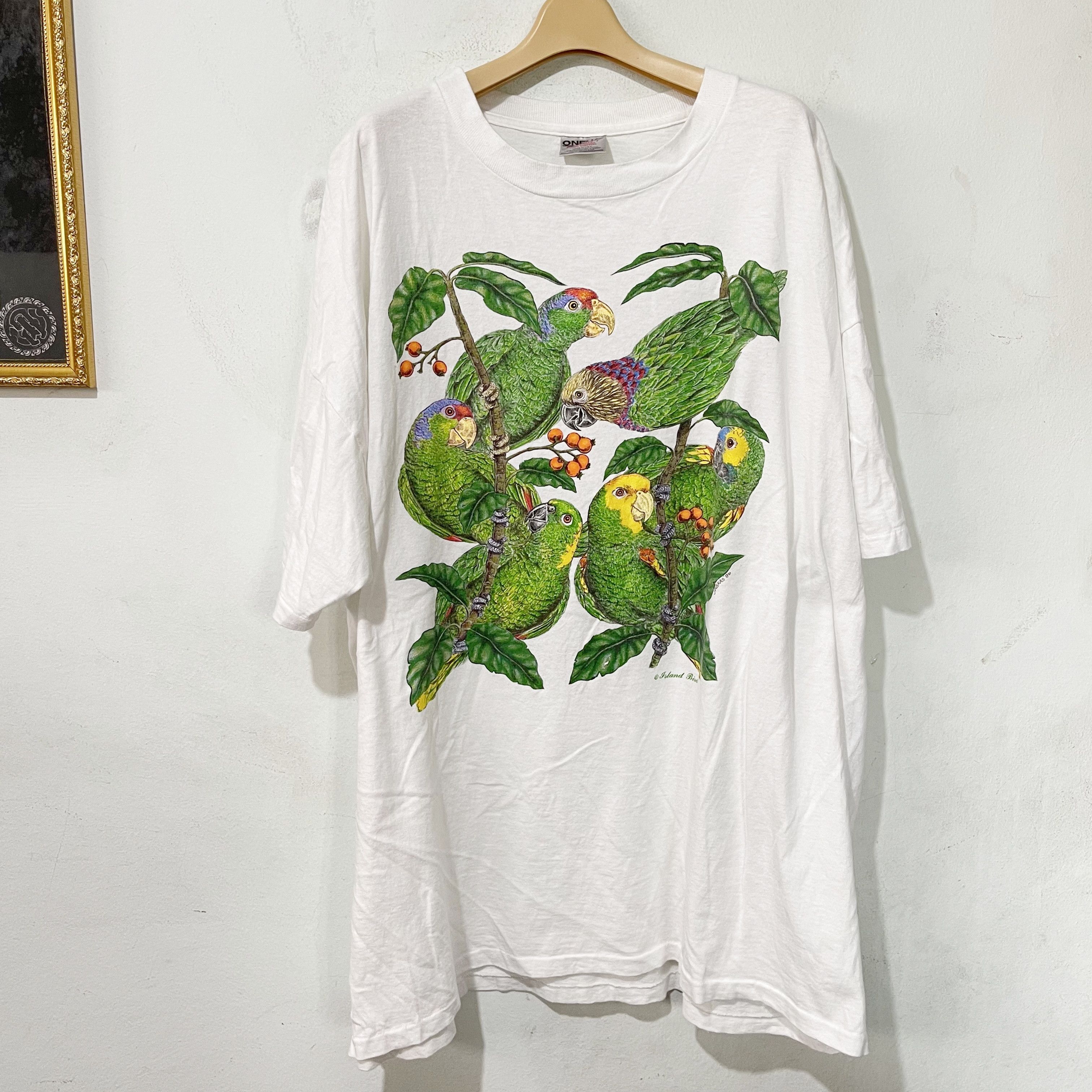 Vintage Vintage 90s Parrot Tropical T-Shirt Size US XXL / EU 58 / 5 - 1 Thumbnail