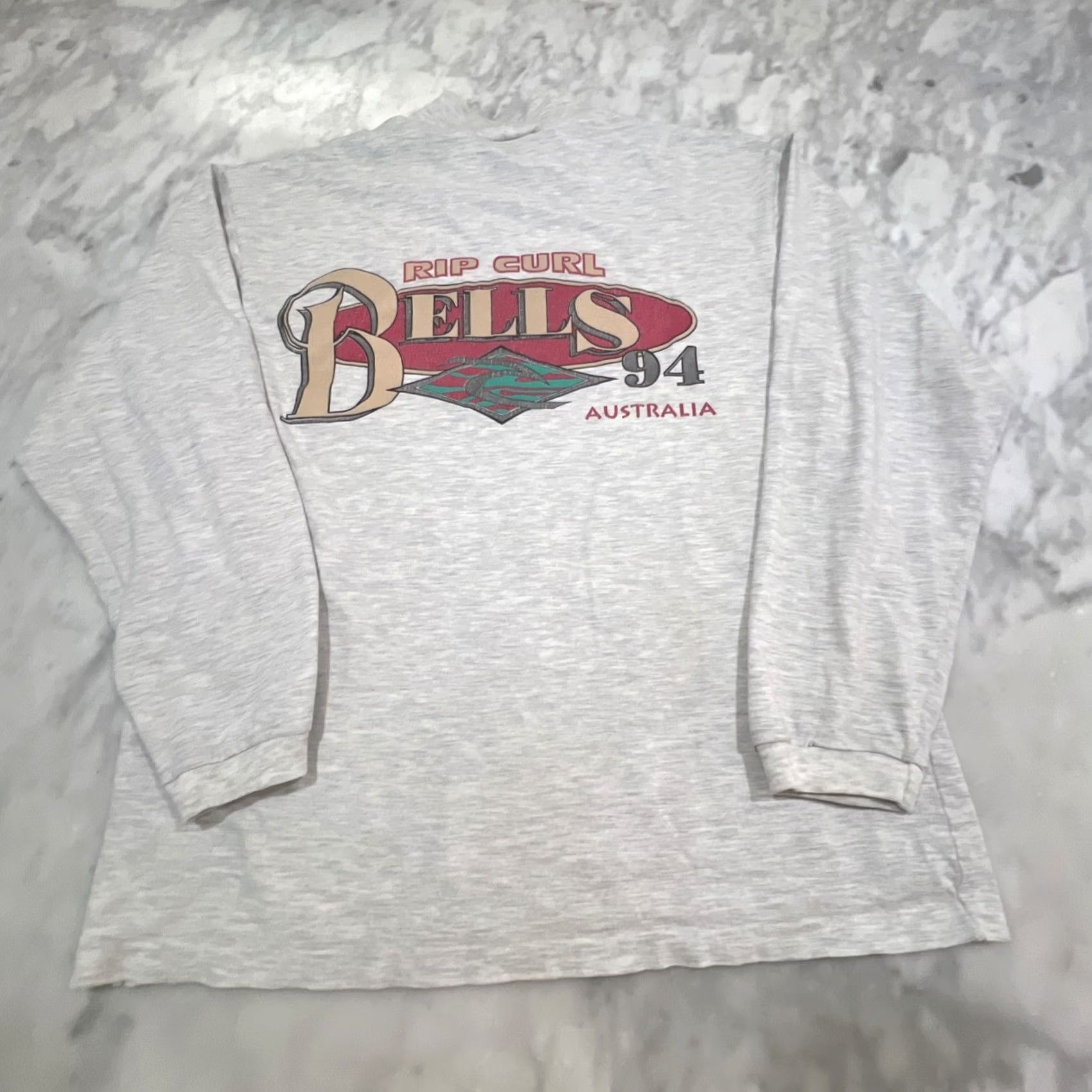 Rip Curl VINTAGE 1994 Rip Curl Bells Australia T Shirt Long Sleeve M Gray Slater Potter Sportswear Graphic Tee Mens Size US M / EU 48-50 / 2 - 6 Thumbnail