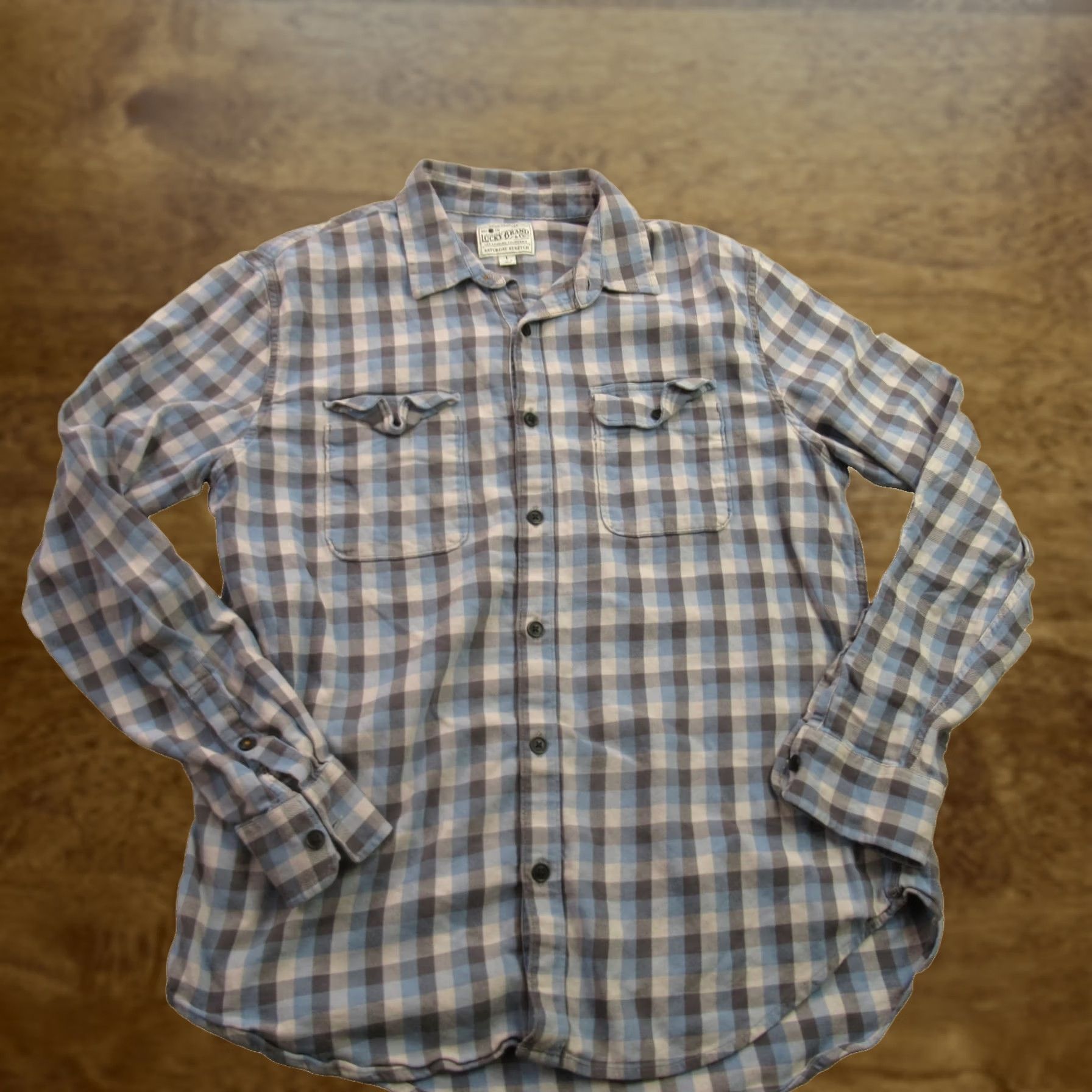 Lucky Brand Lucky Brand Shirt Mens Large Long Sleeve Button Front Casual Outdoor Checks Size US L / EU 52-54 / 3 - 1 Thumbnail