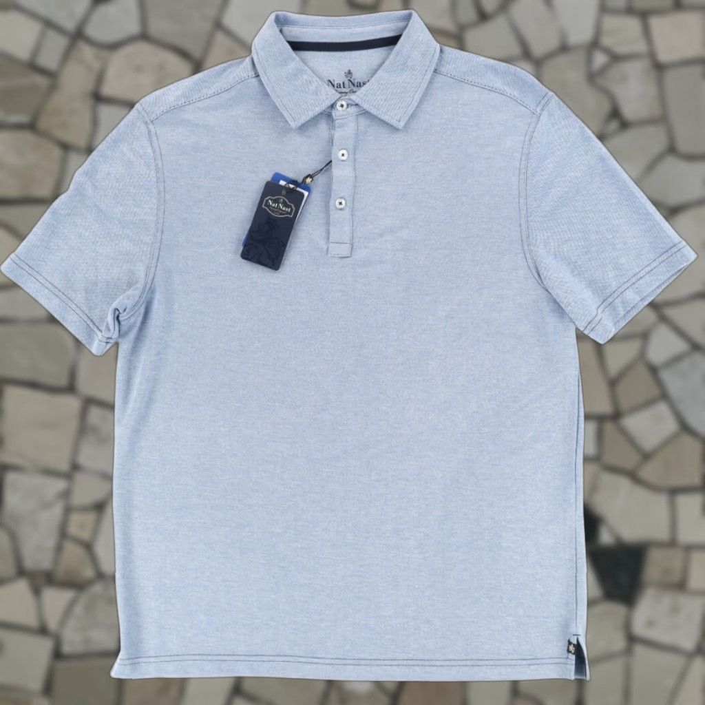 Nat Nast Nat Nast Luxury Rayon Solid Polo Shirt Cobalt Men's M Size US M / EU 48-50 / 2 - 1 Thumbnail