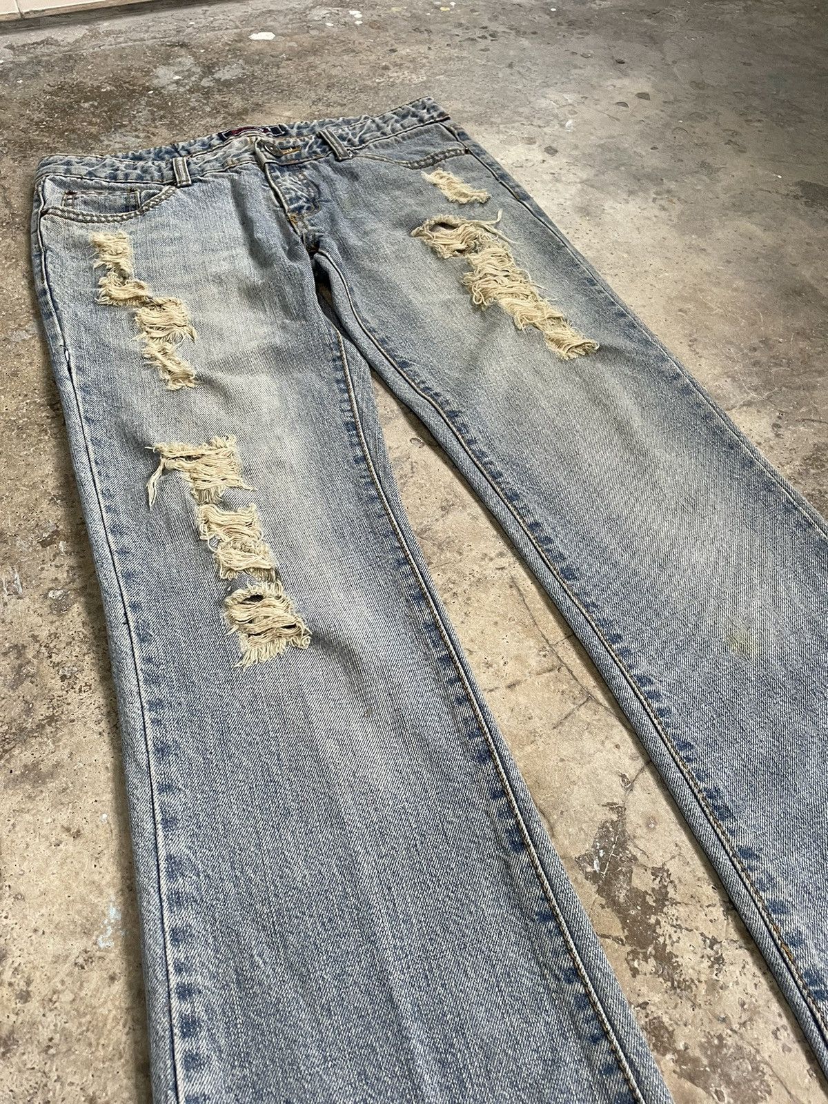 If Six Was Nine Japanese Brand Faded Distresse Flared Denim Jeans Pants Size US 32 / EU 48 - 4 Thumbnail