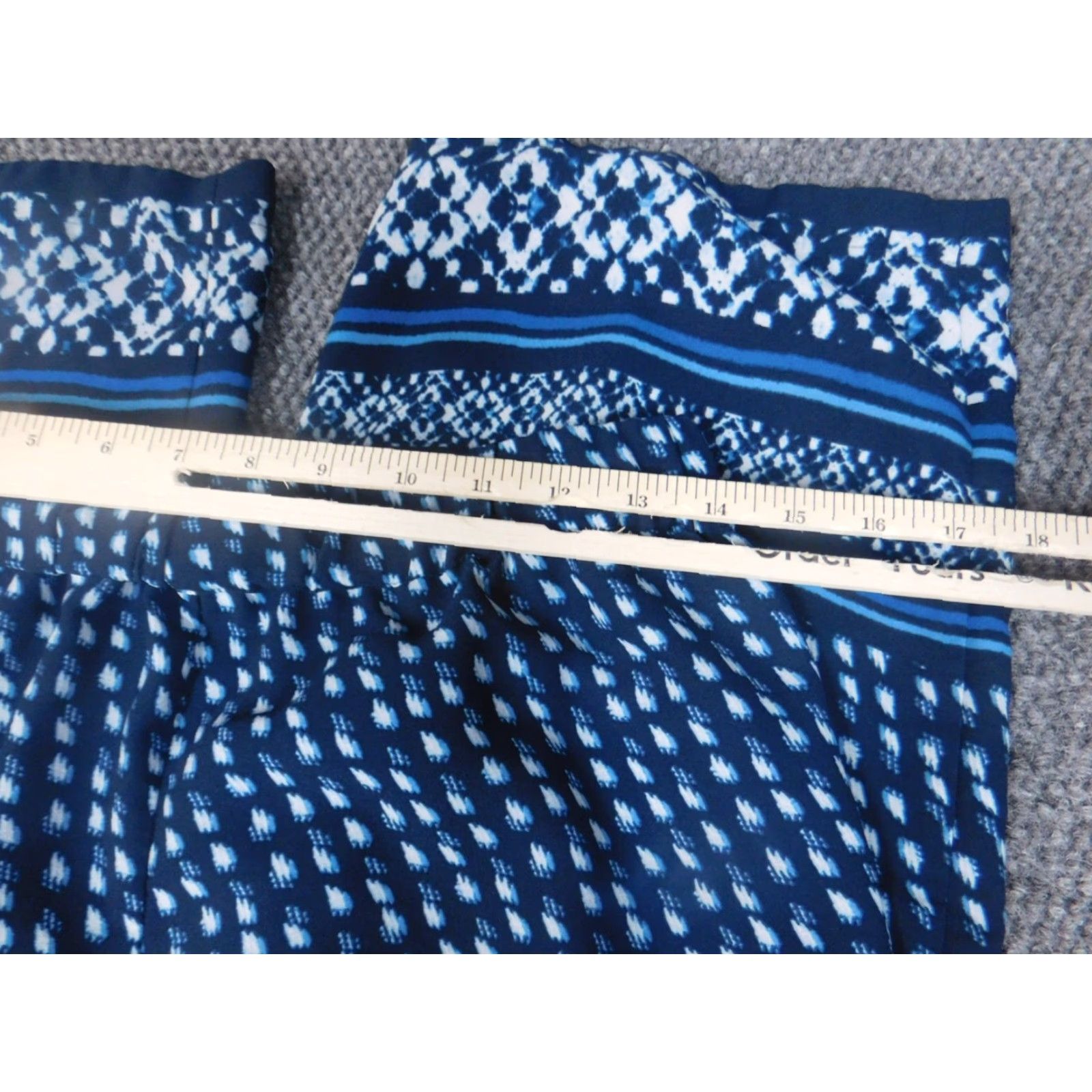 Vintage Rafaella Pants M blue Harem straight Women Regular Casual Knit Breathable 30in Inseam 28in Waist Crochet Floral Size 32" / US 10 / IT 46 - 2 Thumbnail