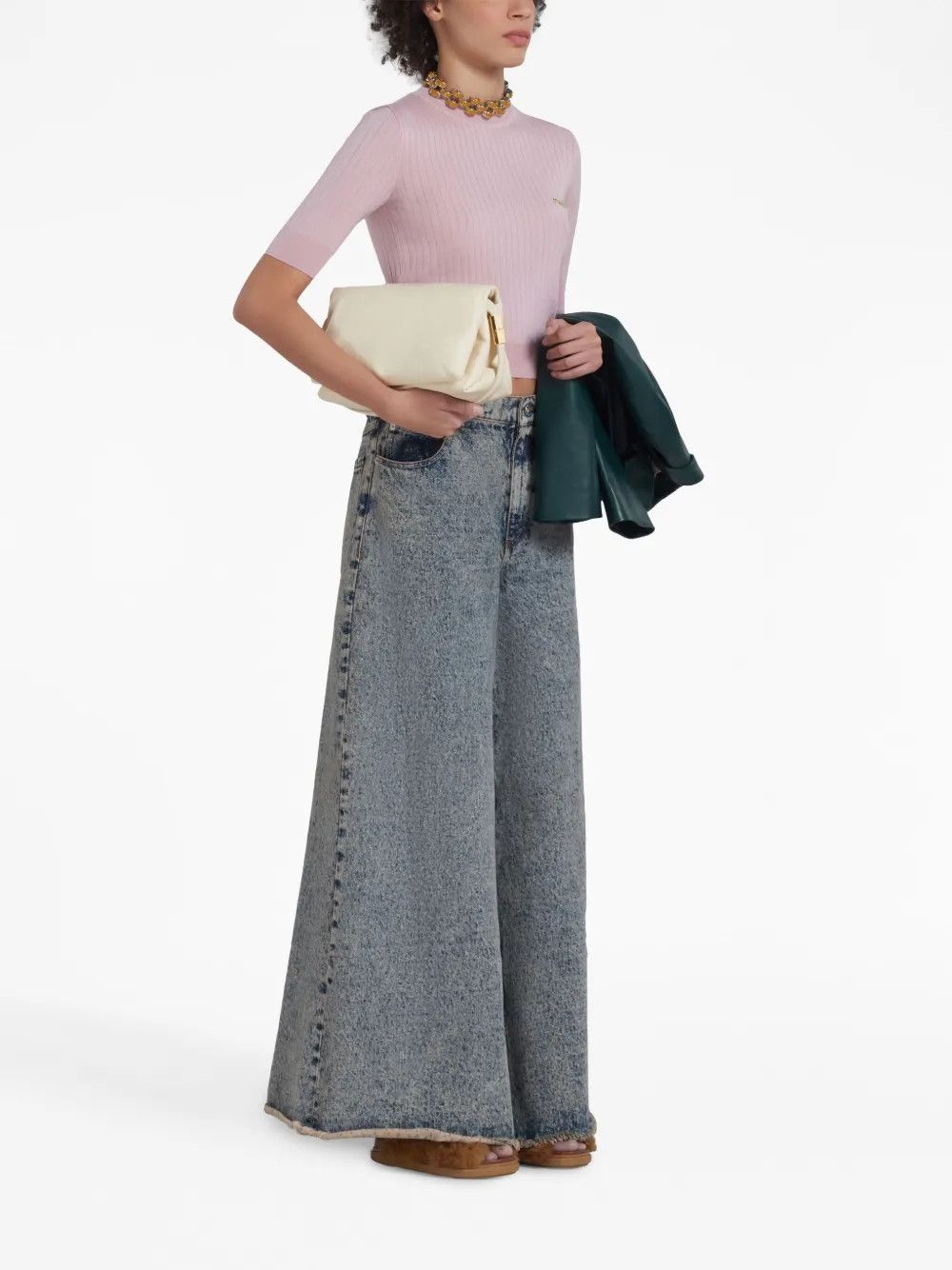 Marni o1y1125 Crewneck Sweater in Light Pink Size XS / US 0-2 / IT 36-38 - 5 Thumbnail