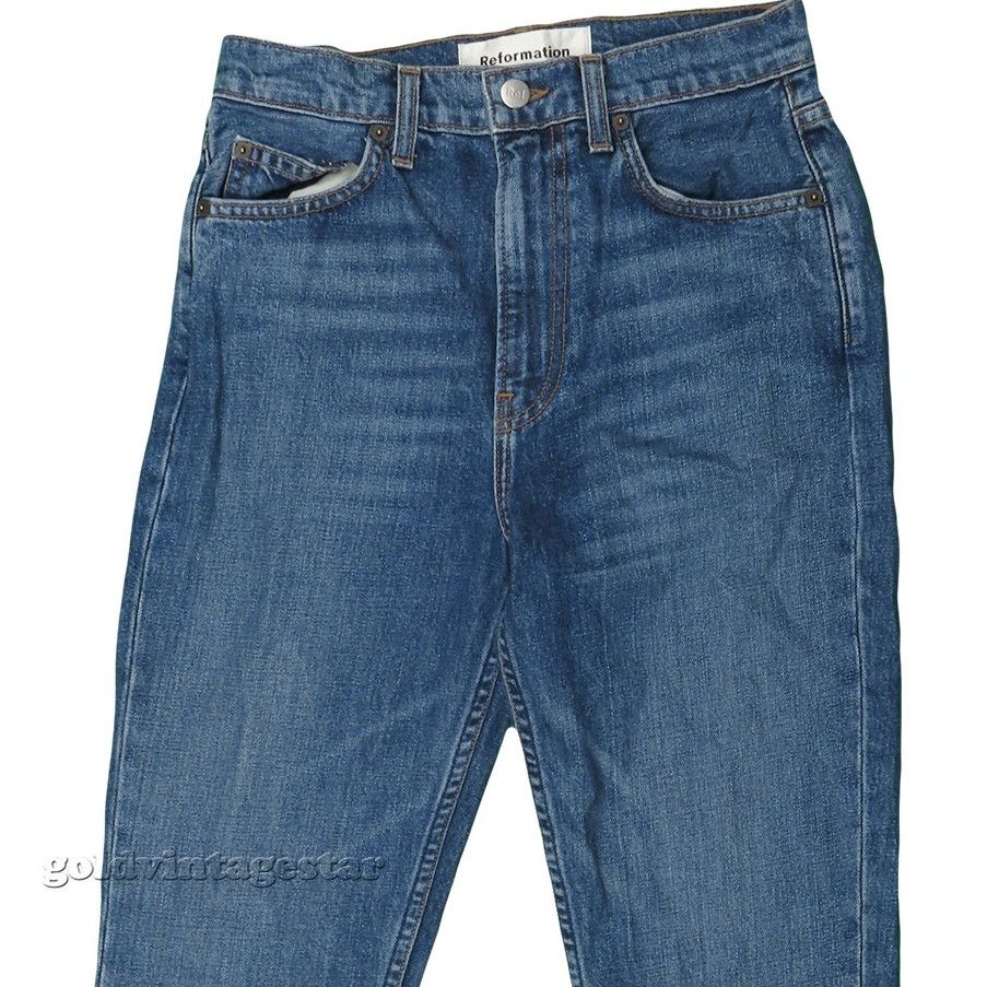 Reformation High Waisted Cigarette Jeans 27 Baltic Wash