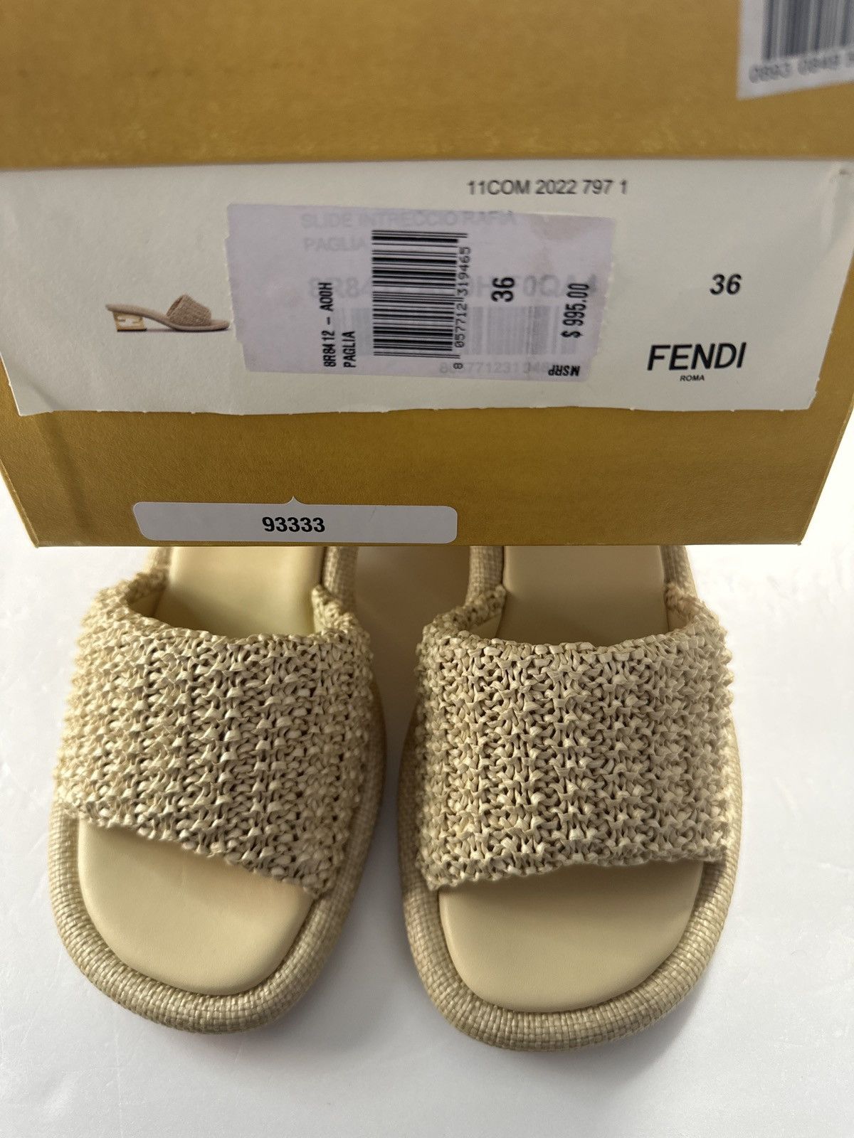 Fendi New Authentic Fendi Baguette Raffia Open-Toe Woven Slip-On S Size US 6 / IT 36 - 12 Thumbnail