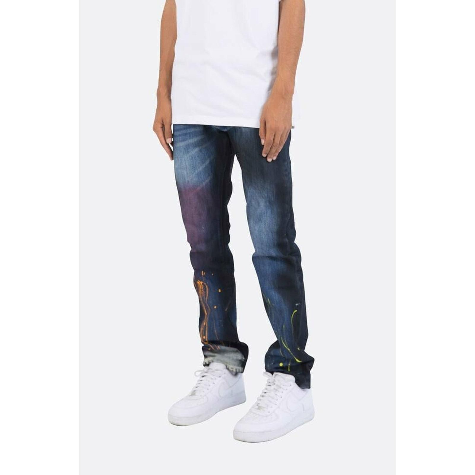 MNML MNML Black Paint Splatter Tapered Jeans (31×31) Distressed Size US 31 - 1 Thumbnail