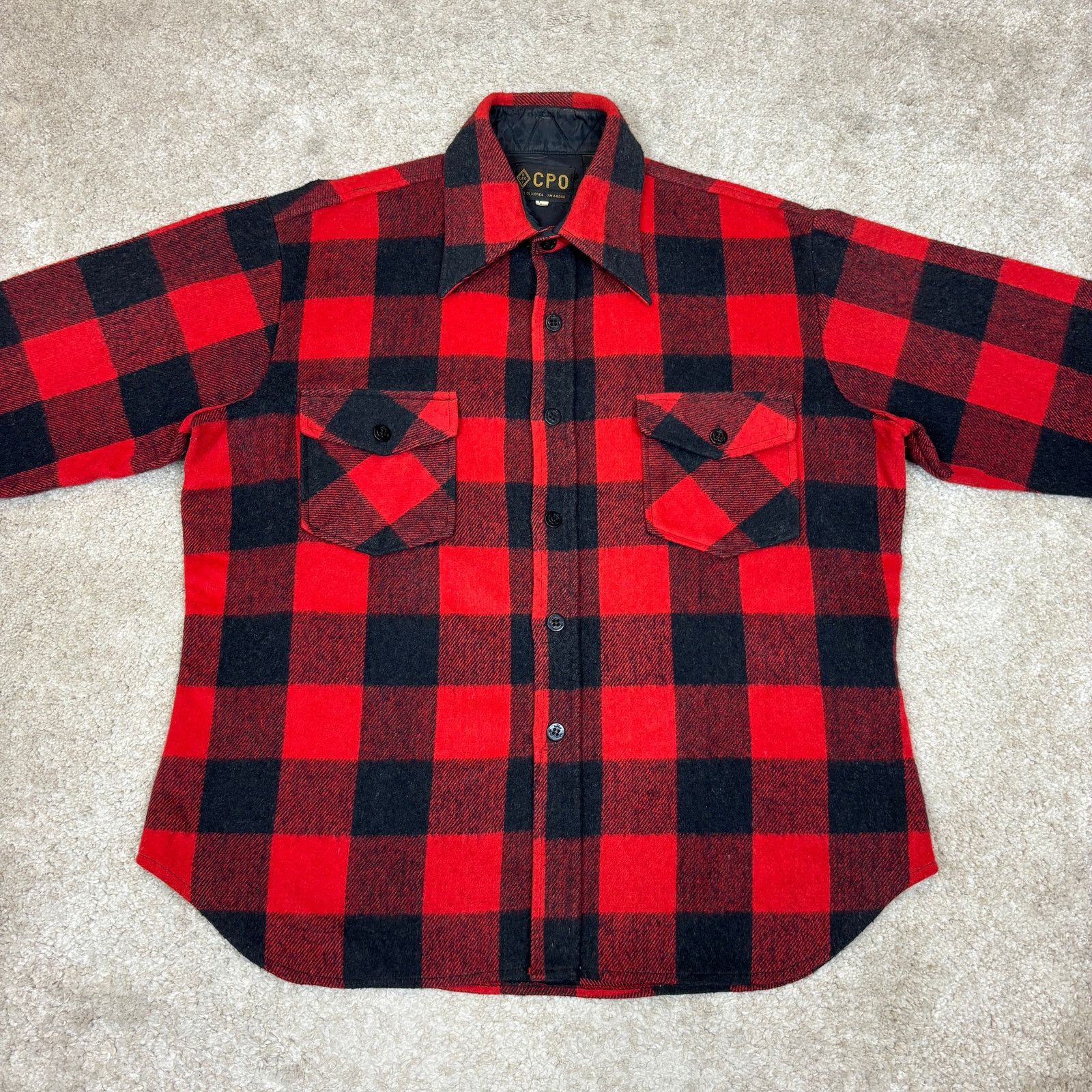 CPO Vintage 70s 80s CPO Wool Linen Shirt Shacket Large Buffalo Size US L / EU 52-54 / 3 - 2 Thumbnail