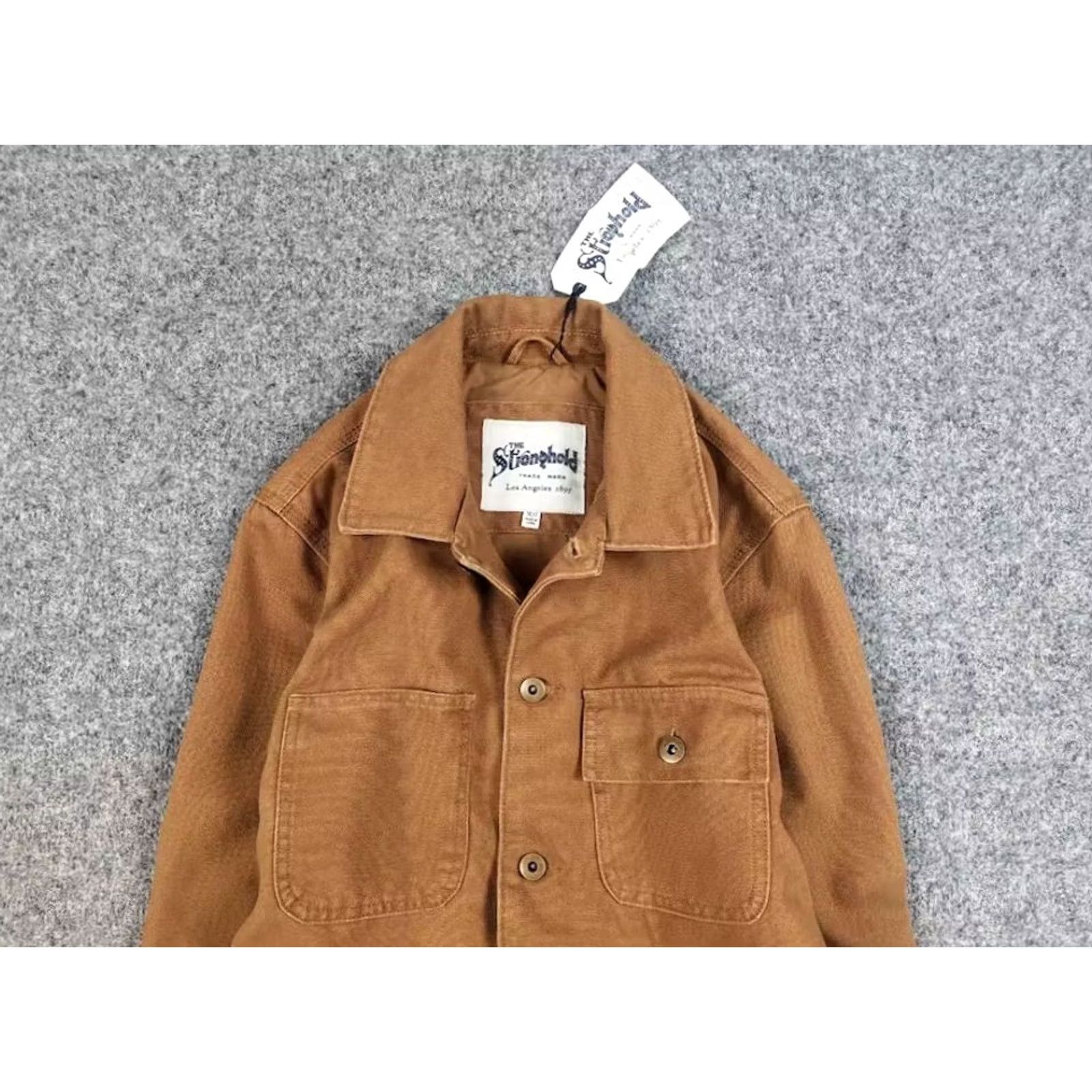 Vintage The Stronghold Style Work Jacket XS Brown Canvas Pocket Jacket Men Regular Cotton Workwear 90s Vintage? Size US XS / EU 42 / 0 - 4 Thumbnail