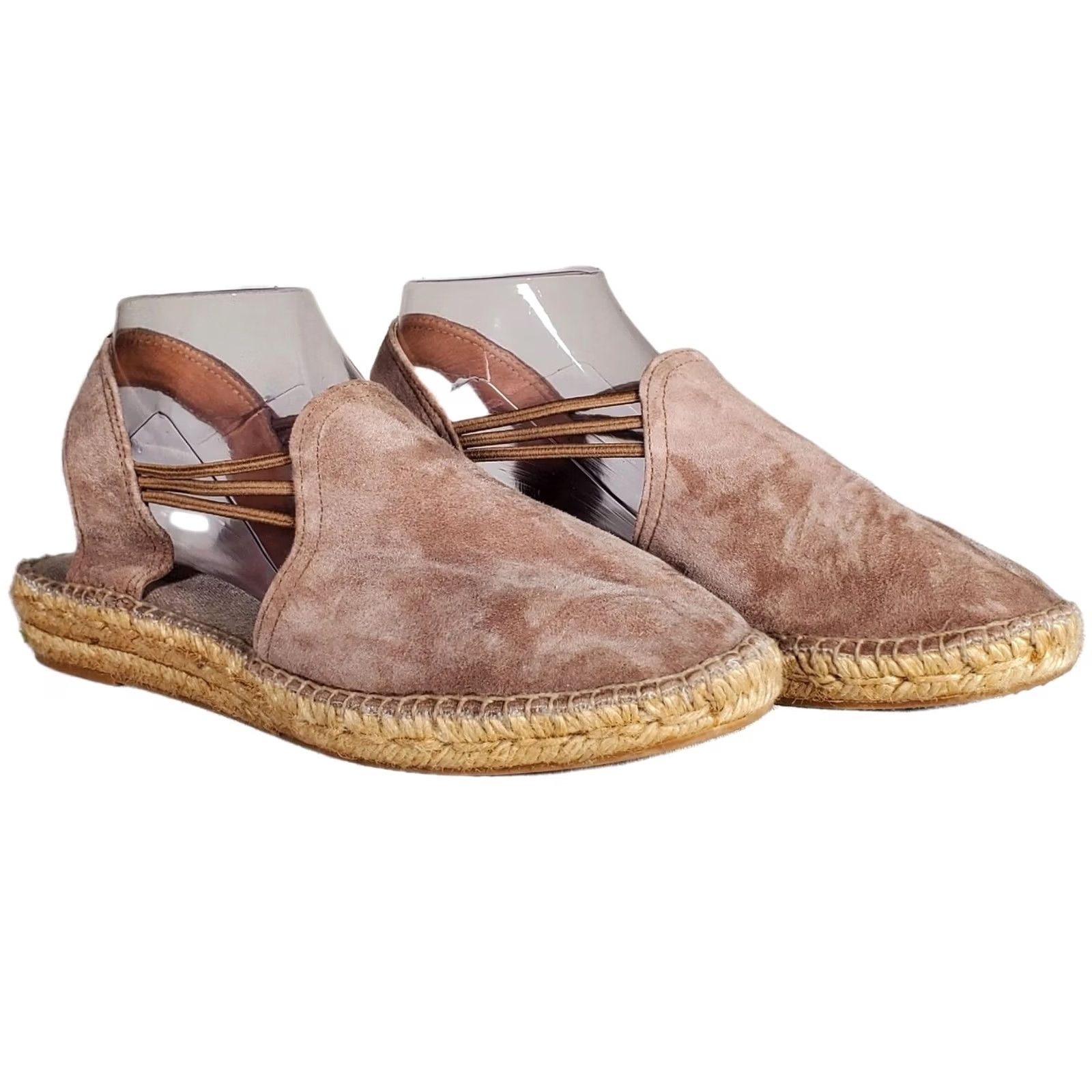 Vintage Toni Pons NURIA Espadrilles Taupe Suede Low Wedge Elastic Straps Women's US 11.5 EU 42 Shoes Size US 12 / IT 42 - 2 Thumbnail
