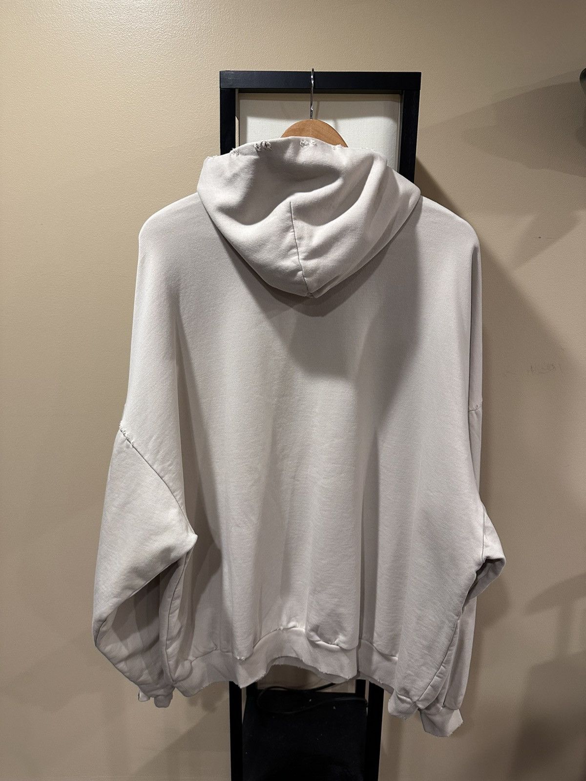 Balenciaga Balenciaga “Be Nice” Light Biege 2023 Distressed Hoodie Size US XL / EU 56 / 4 - 2 Thumbnail