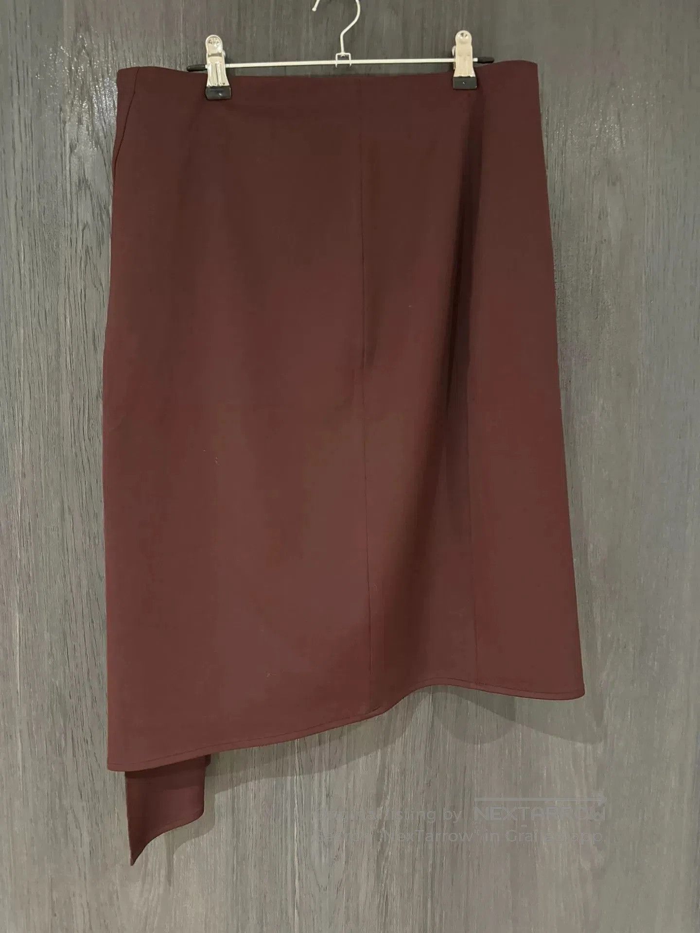 A.F. Vandevorst A.F.Vandevorst Wine Red Structured Midi Skirt. Size 41" - 4 Thumbnail