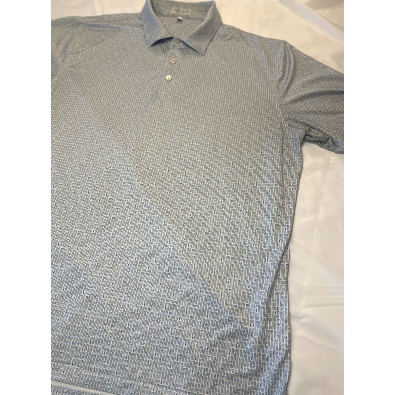 Peter Millar Peter Millar Summer Comfort Polo Golf Mens XL Blue Alcohol Drinks Cocktails AOP Size US XL / EU 56 / 4 - 2 Thumbnail