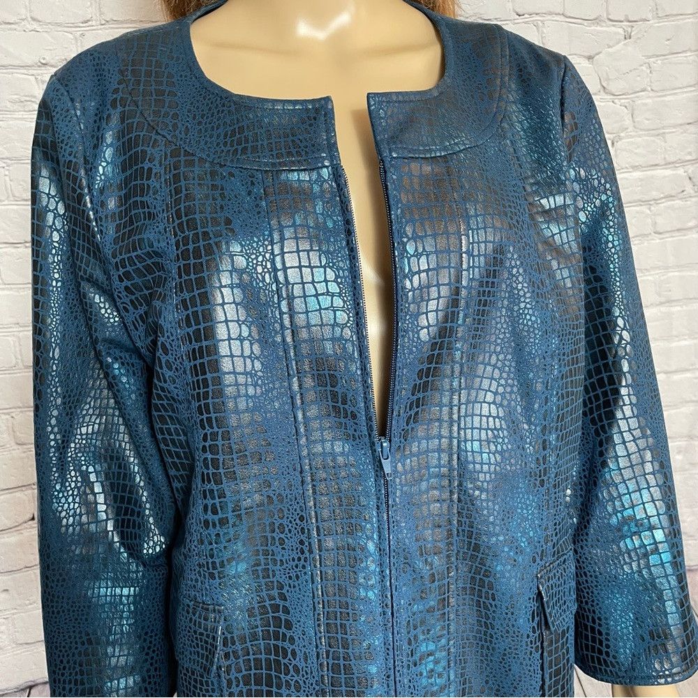 Other NWT New Susan Graver Style Blue Snake Print Pattern 3/4 Sle Size L / US 10 / IT 46 - 9 Thumbnail