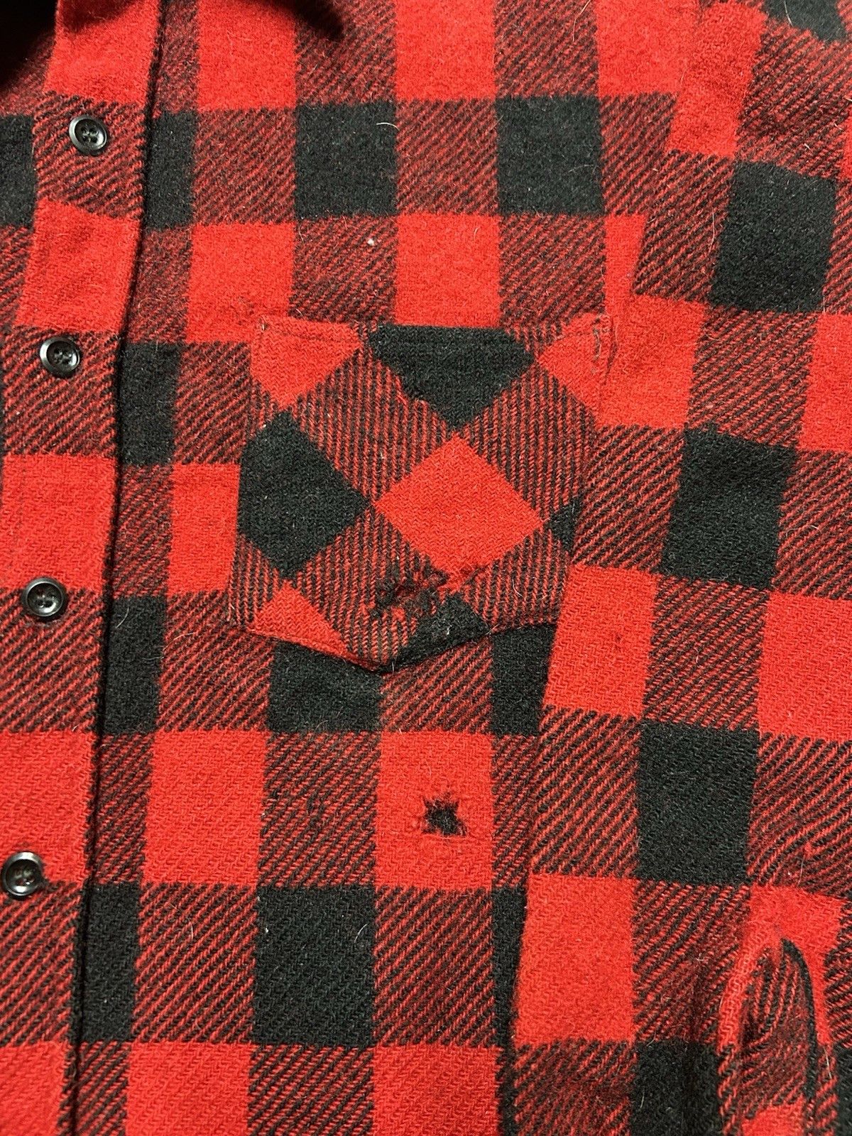 Vintage 50s wool flannel shirt buffalo plaid Frost Proof distress L Size US L / EU 52-54 / 3 - 5 Thumbnail