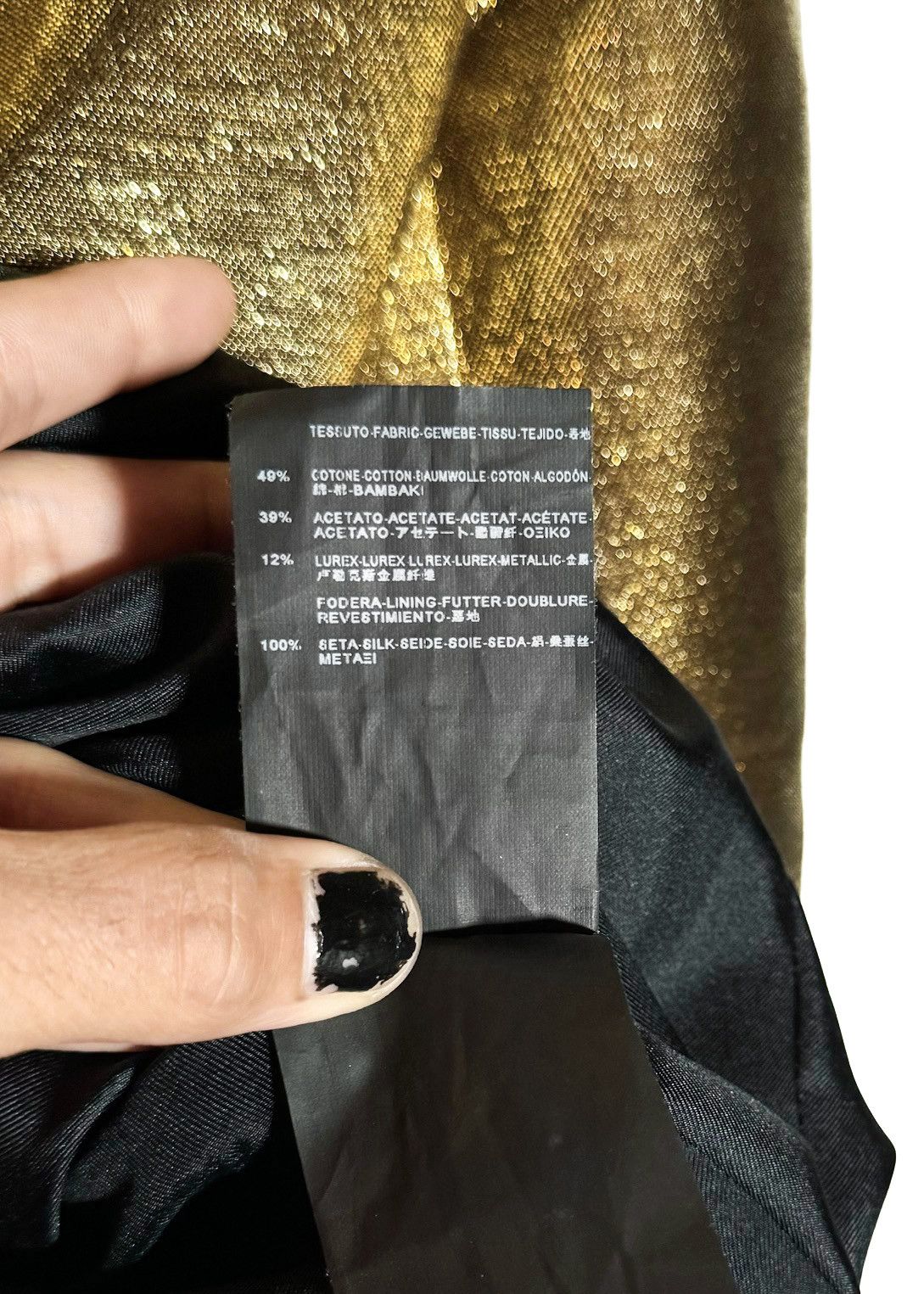 Saint Laurent Paris Saint Laurent 2014 Runway Gold Lamé Long Sleeves Mini Dress Size S / US 4 / IT 40 - 10 Thumbnail