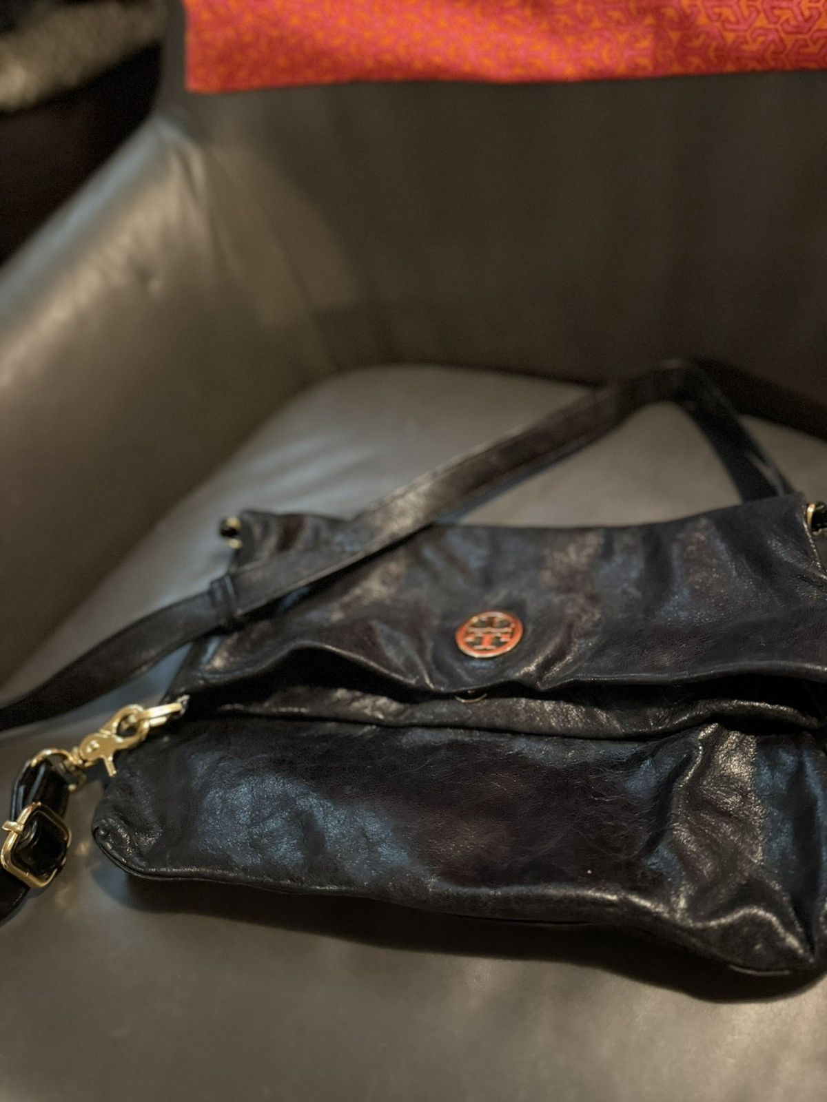 Tory Burch Tory Burch Black Fold-Over Leather Crossbody Bag Size ONE SIZE - 3 Thumbnail