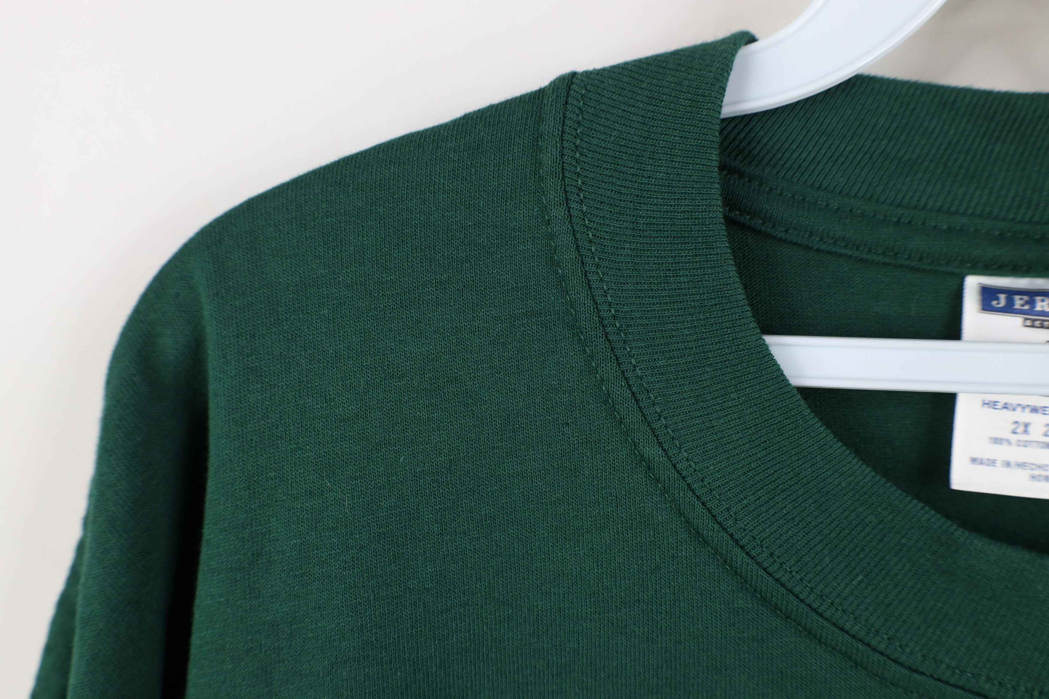 Vintage Vintage 90s Y2K Streetwear Heavyweight Cotton T-Shirt Green Size US XXL / EU 58 / 5 - 5 Thumbnail