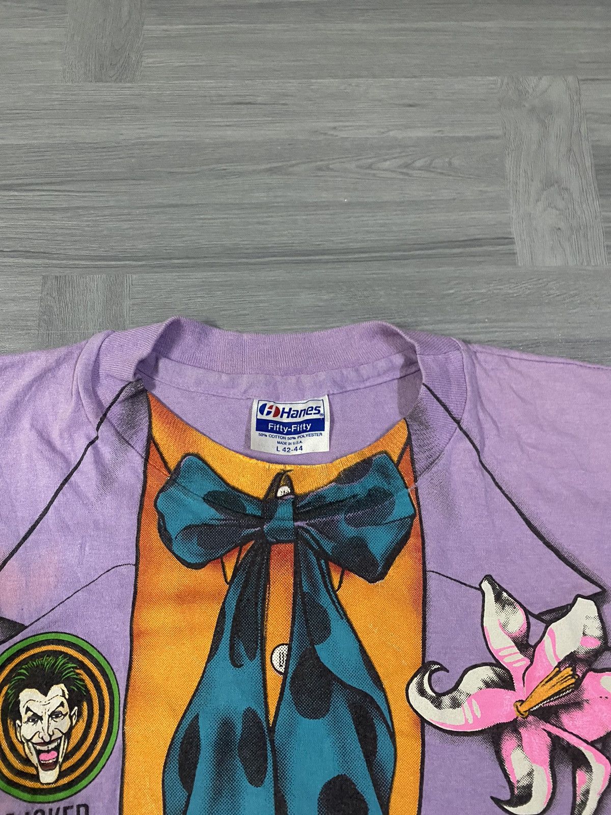 DC Comics Vintage 🔥 RARE 🔥1989 Batman & The Joker Tuxedo Tee Size US L / EU 52-54 / 3 - 13 Thumbnail