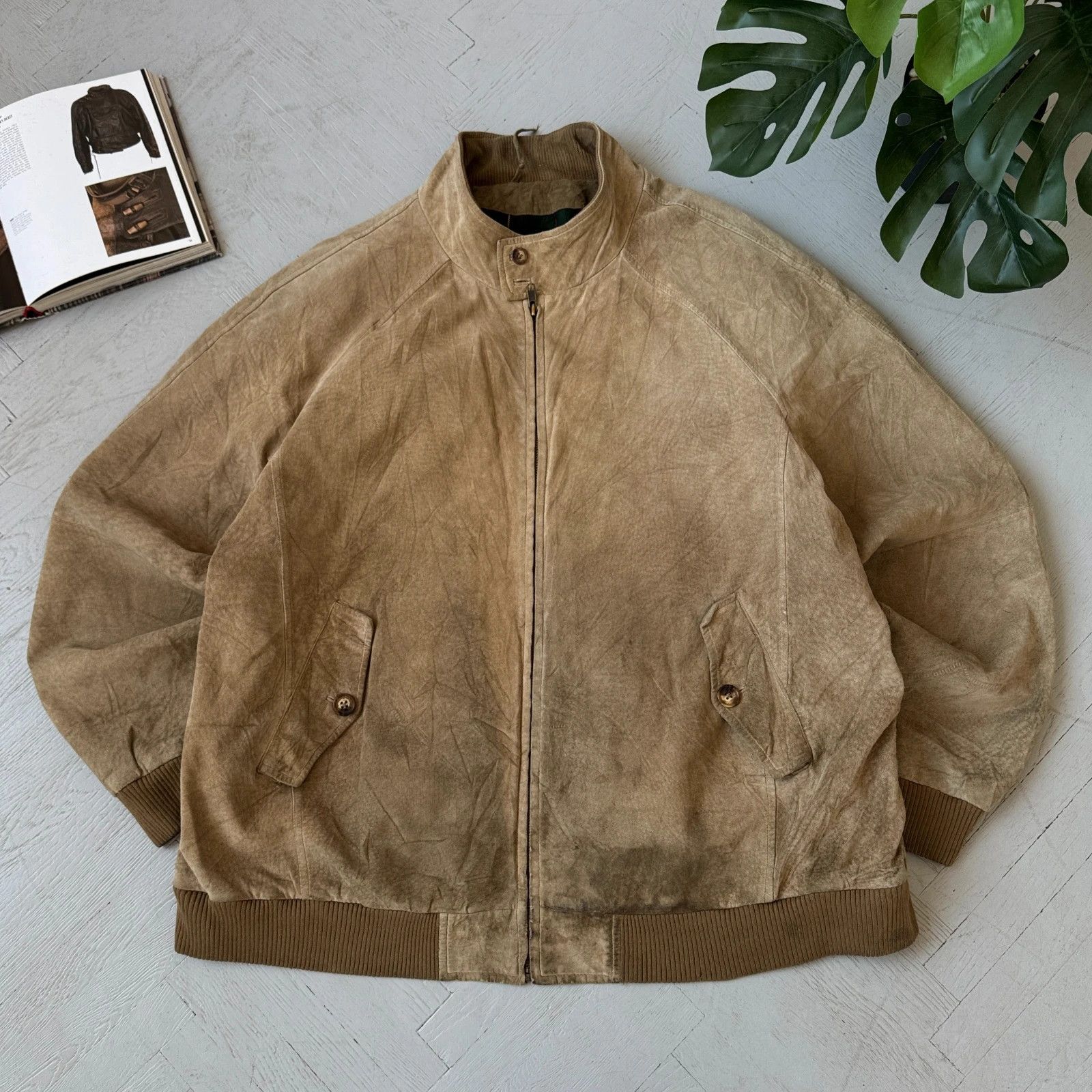 Orvis Vintage Orvis Real Suede Leather Bomber Jacket Size US XL / EU 56 / 4 - 1 Thumbnail