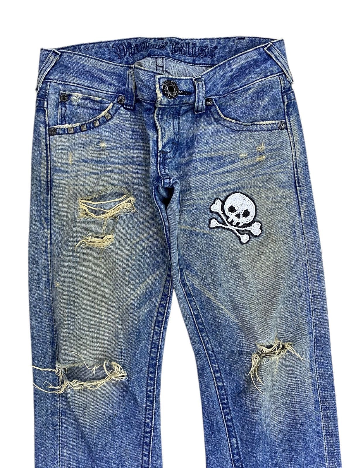 Edwin Vintage Edwin Ripped Mud Wash Style Flare Jeans Size US 30 / EU 46 - 2 Thumbnail