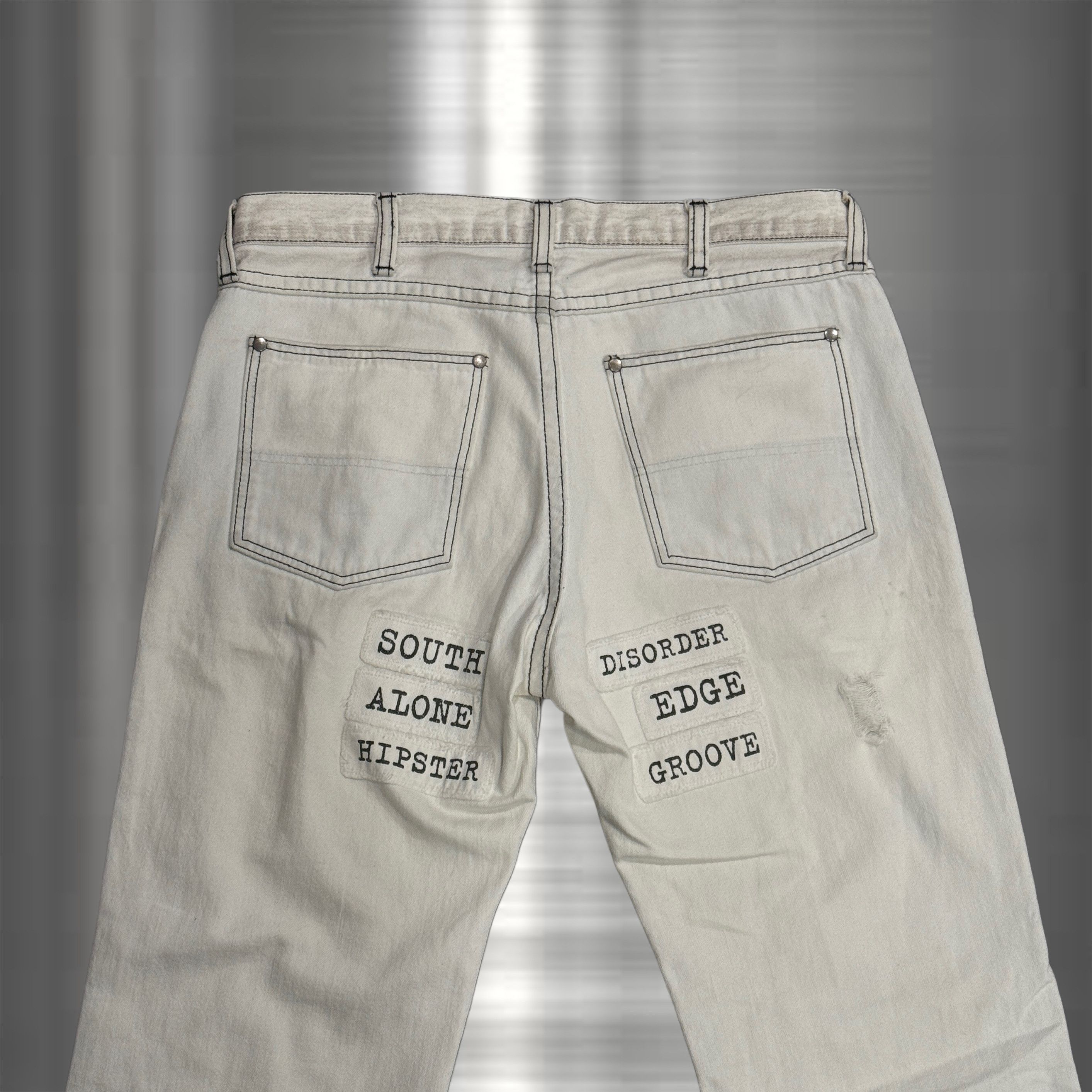 Number (N)ine × Takahiromiyashita The Soloist. Number (N)ine SS02 Poem Denim Patch "Modern Age" Size US 30 / EU 46 - 6 Thumbnail