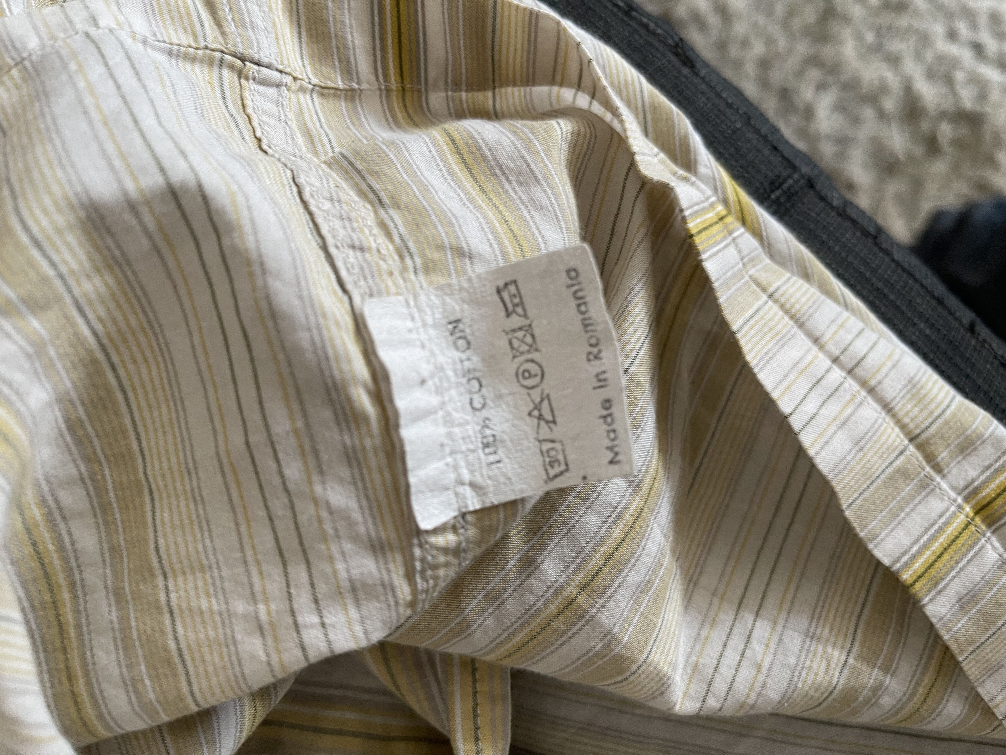 Dries Van Noten Light Summer Shirt Yellow-beige striped Size US M / EU 48-50 / 2 - 6 Thumbnail
