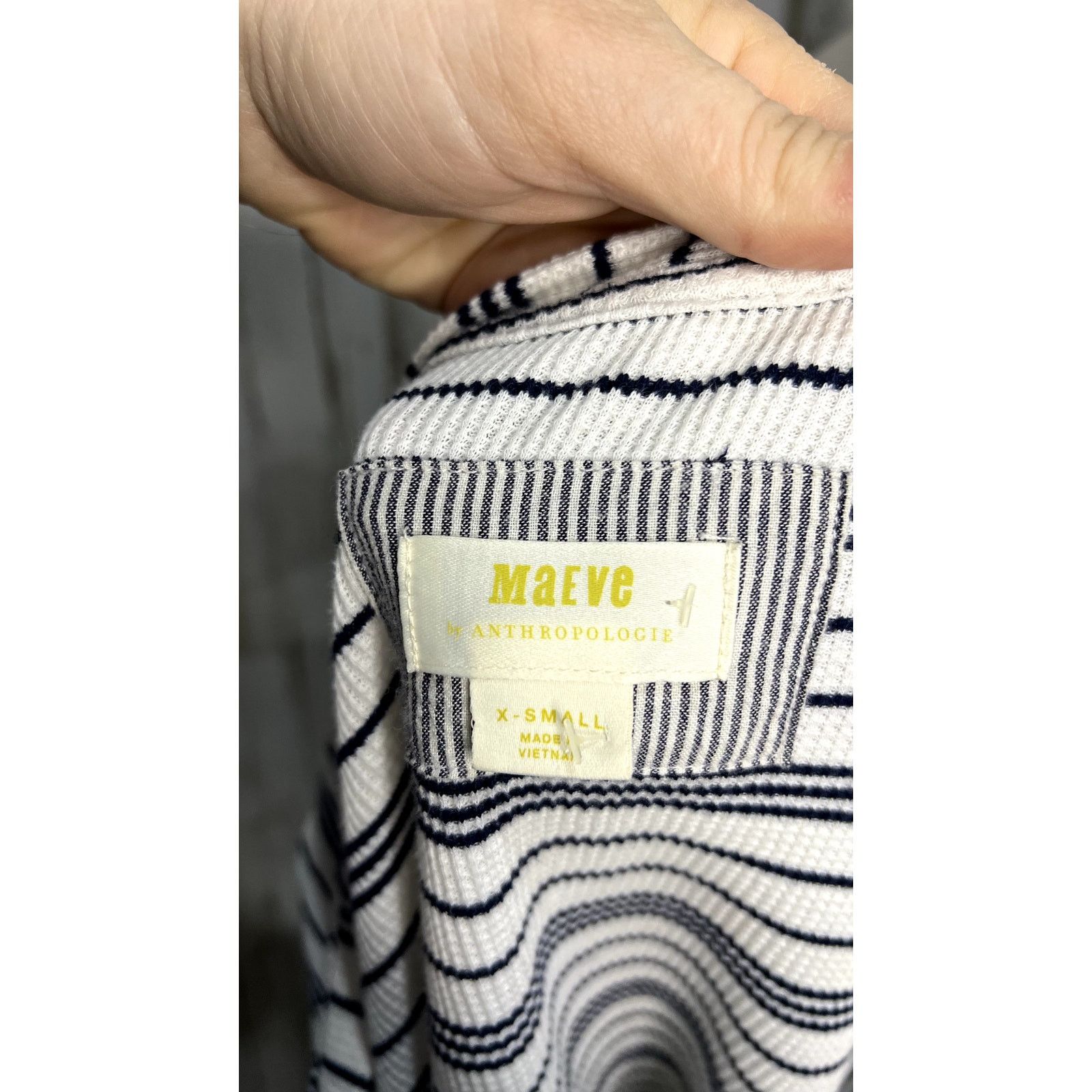 Anthropologie Maeve Eliza Henley Babydoll Tunic XS Striped Long Sleeve Size XS / US 0-2 / IT 36-38 - 6 Thumbnail